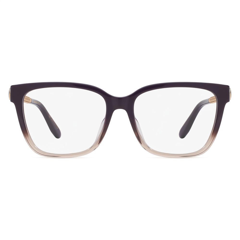 Chopard Casual VCH333W Gafas de Mujer Cuadradas de Montura Completa Violeta con Logotipo Dorado de Acetato y Metal 55mm