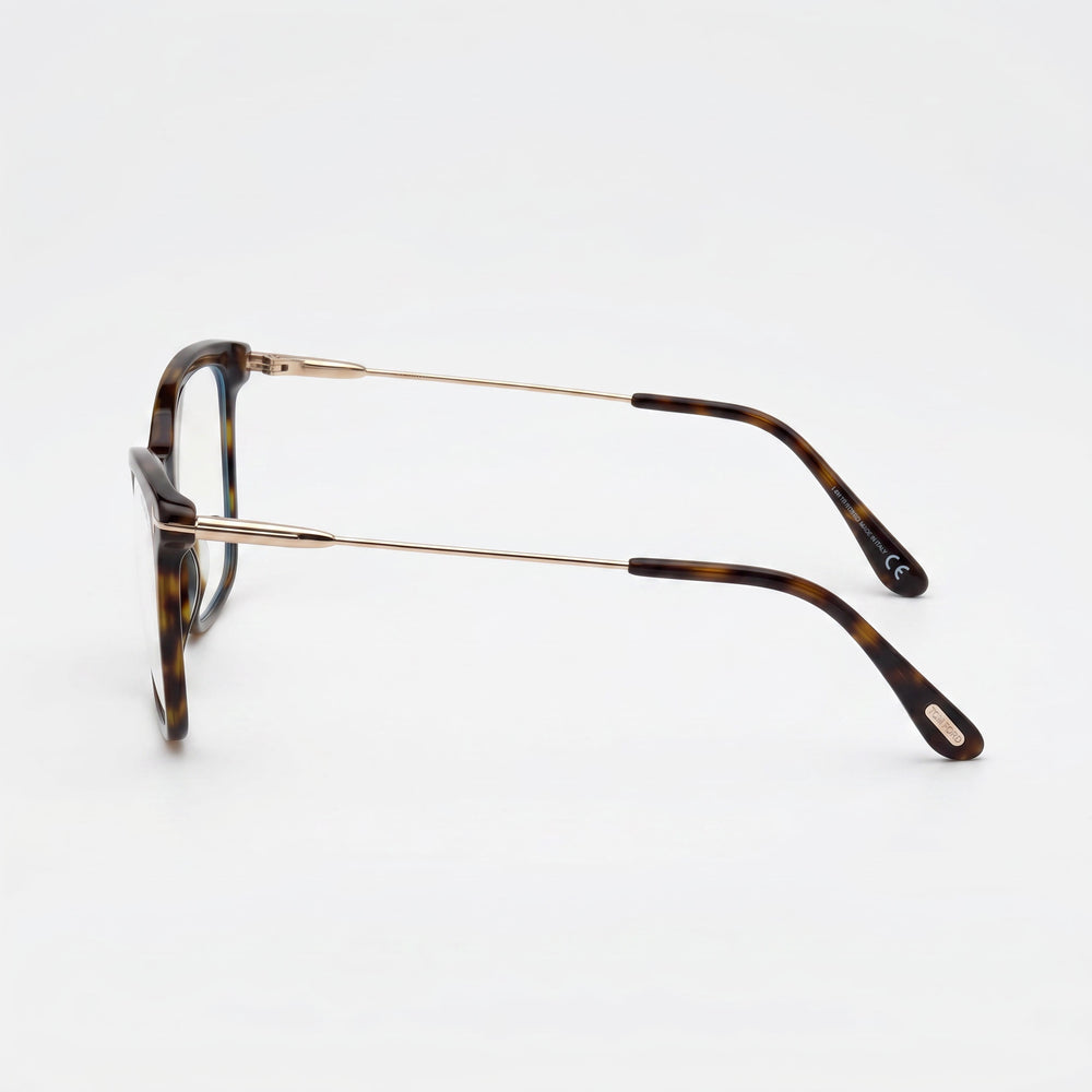 Tom Ford Women's Ft5687-b Dark Havana Rose Gold Blue Filter Plastic Clear Lens Eyeglasses 56mm