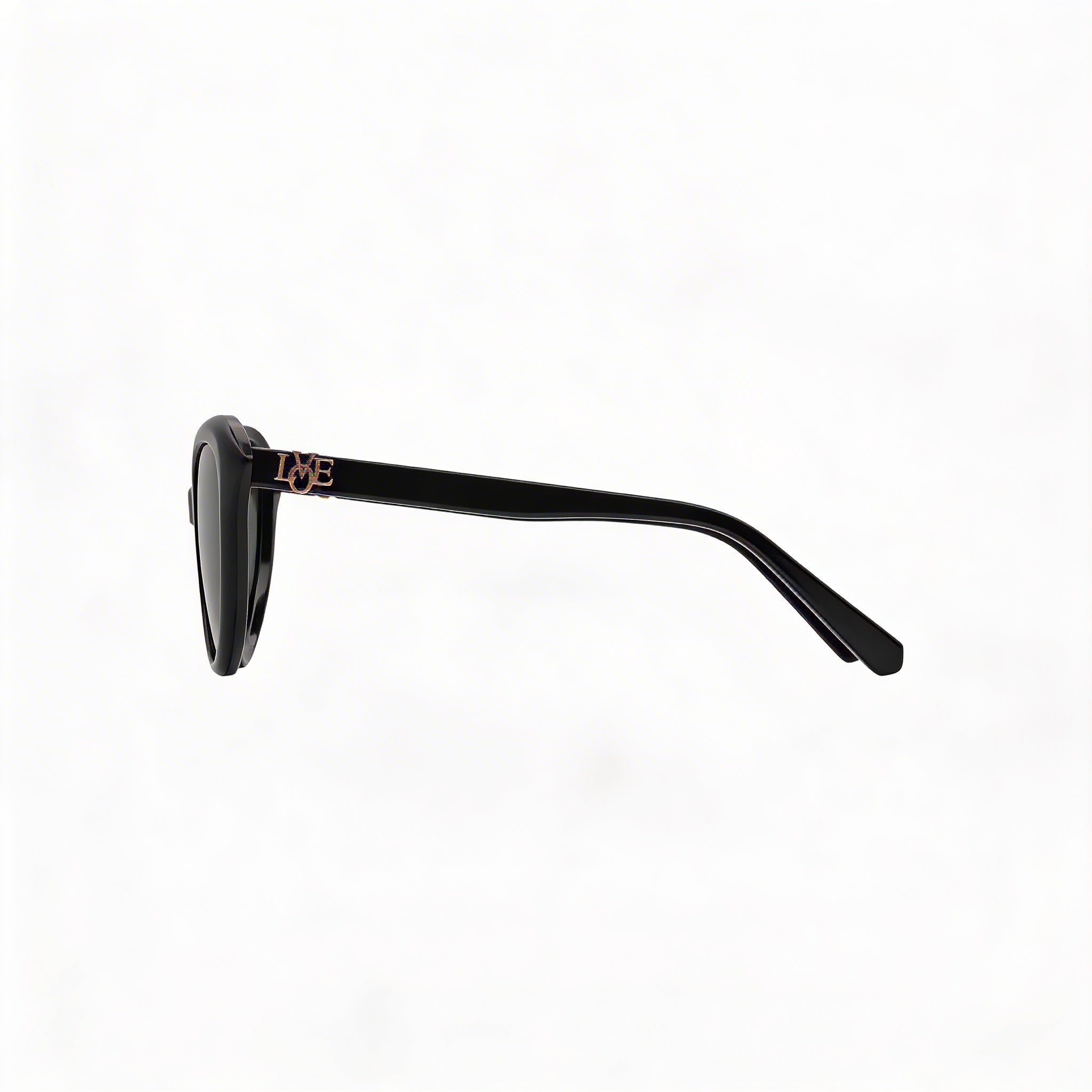 Love Moschino Trim Women's Black Acetate Cat-Eye Sunglasses with UV Protection and Black Gradient Lenses 53mm, Photo 3