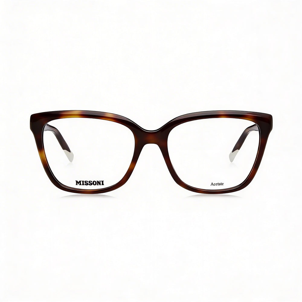 Gafas de mujer Missoni Modern con montura de acetato havana, lentes de policarbonato, lente de 53 mm, puente de 17 mm, patilla de 145 mm