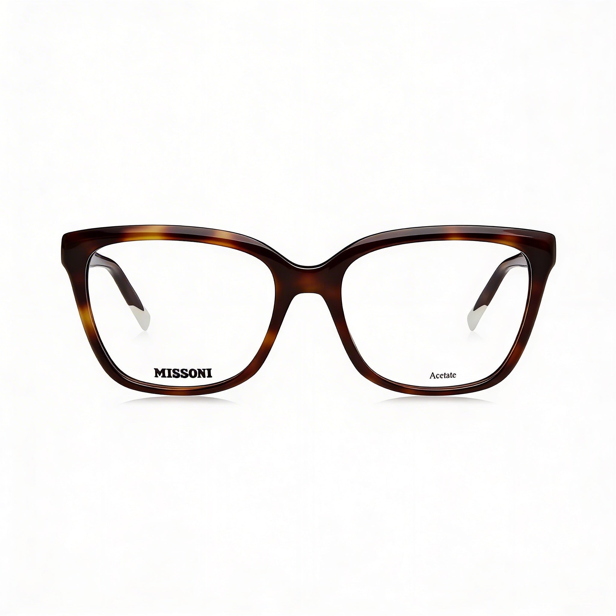 Missoni Modern Women's Eyewear with Havana Acetate Frame, Polycarbonate Lenses, 53mm Lens, 17mm Bridge, 145mm Temple, Photo 3