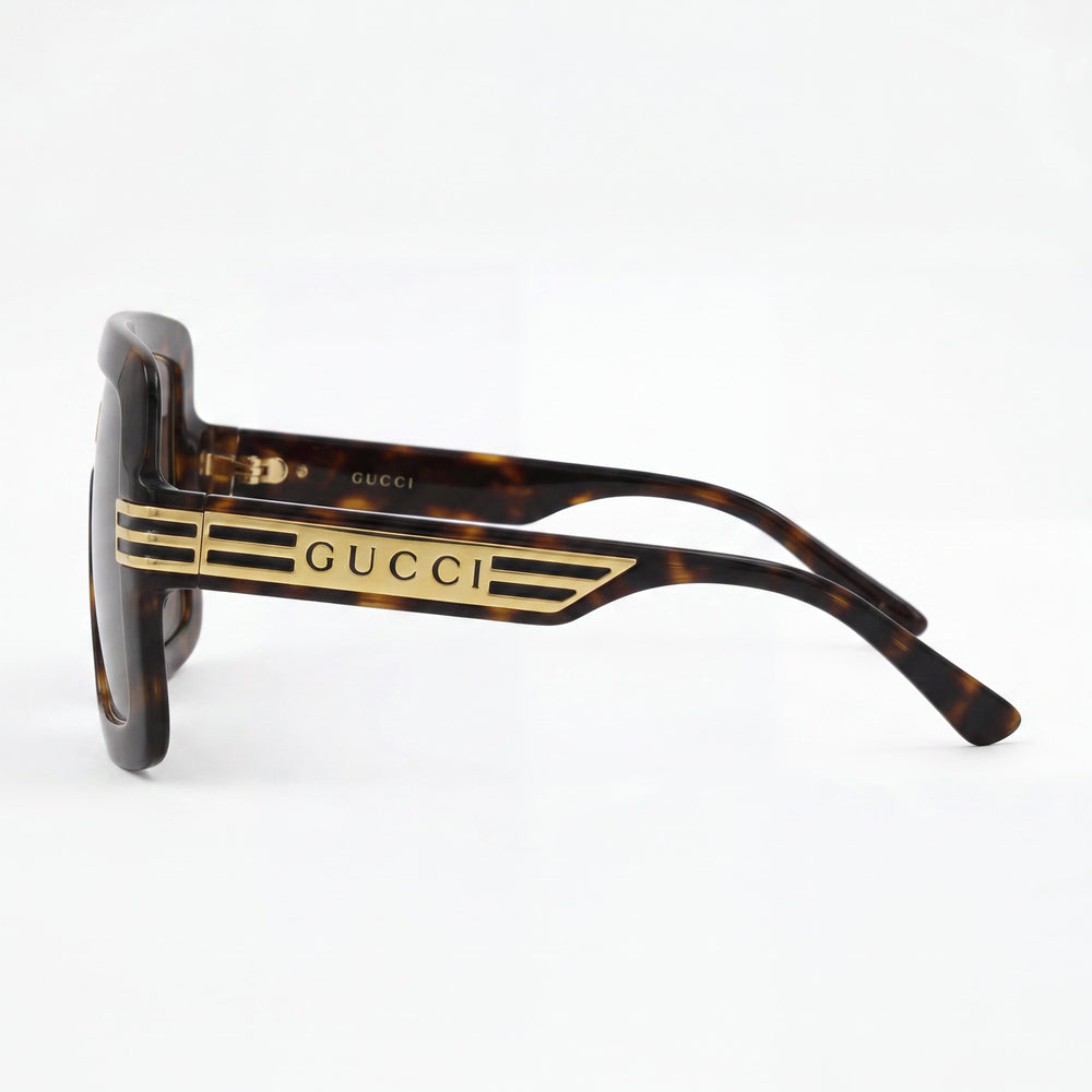 Gafas de sol Gucci Gg0900s Unisex con montura piloto de plástico inyectado, marrón habana, protección UV, 61-14-145mm