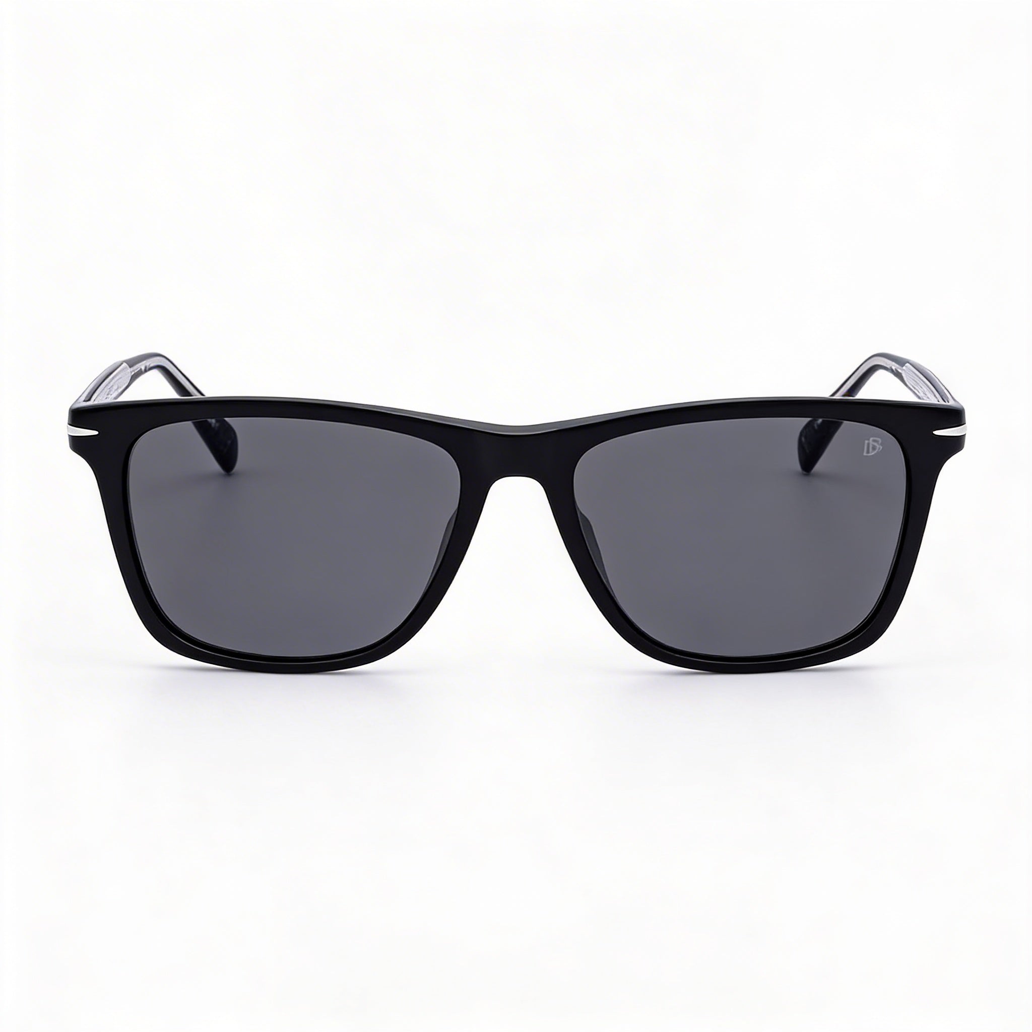 David Beckham DB 1092/S Men's Black Acetate Rectangular Grey Clip-on Polarized Sunglasses 55mm, Photo 2