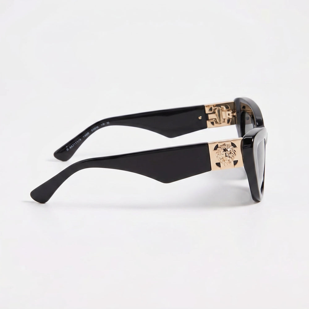 BURBERRY Women's Cat Eye Sunglasses, featuring a Dark Grey Plastic Frame, 51mm Lens Width, and UV Protection