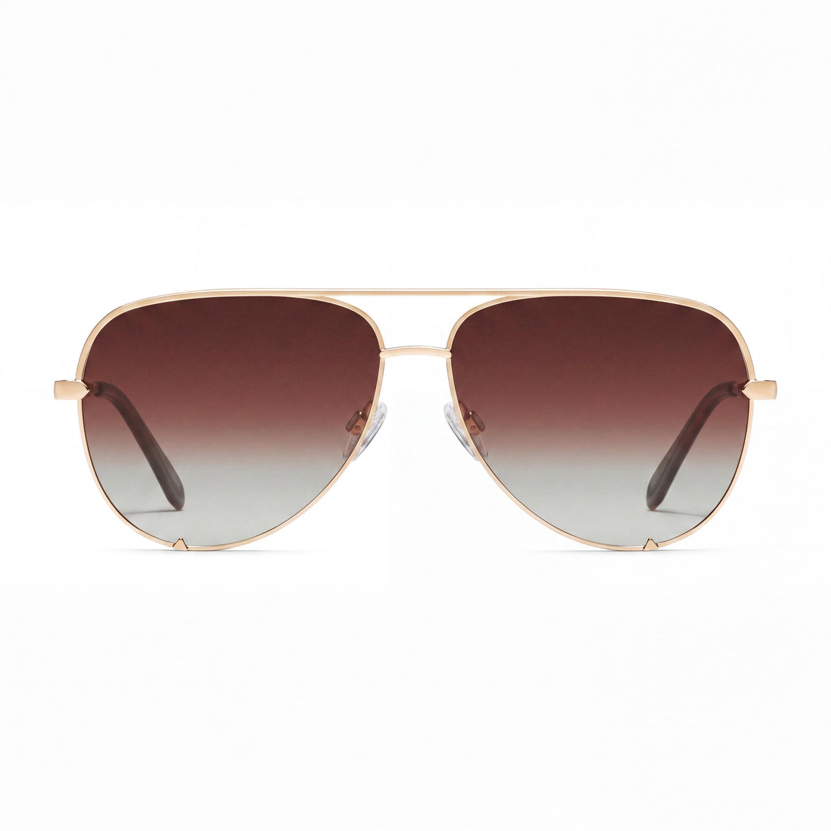 Gafas de sol polarizadas Quay Australia High Key Extra Large para mujer, montura metálica en color dorado y marrón degradado, lentes en color marrón degradado, protección UV, 64 mm, Photo 2