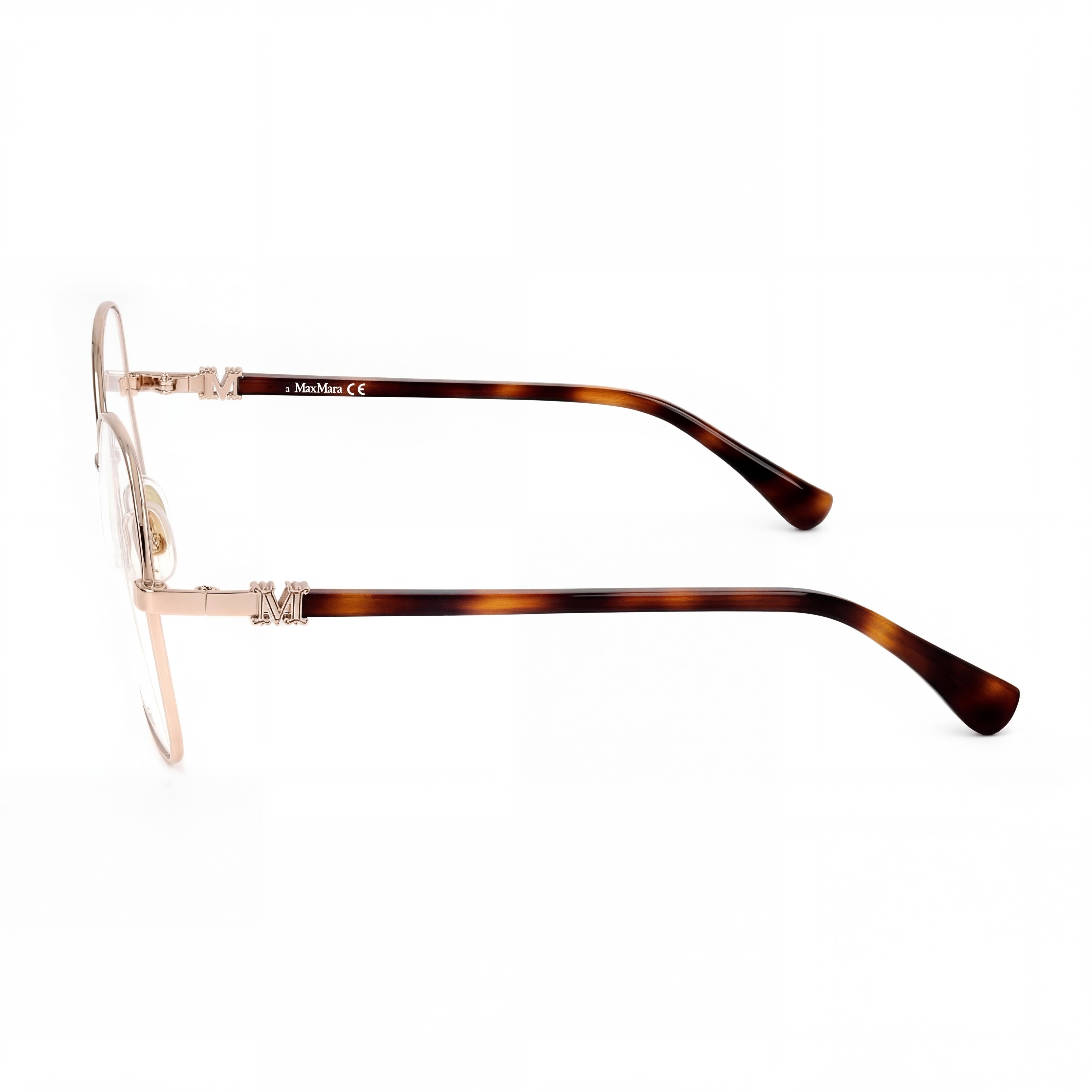 MaxMara Casual Women's Sunglasses with Rose Gold Metal Frame and Transparent Lenses, Size 55mm, Photo 2
