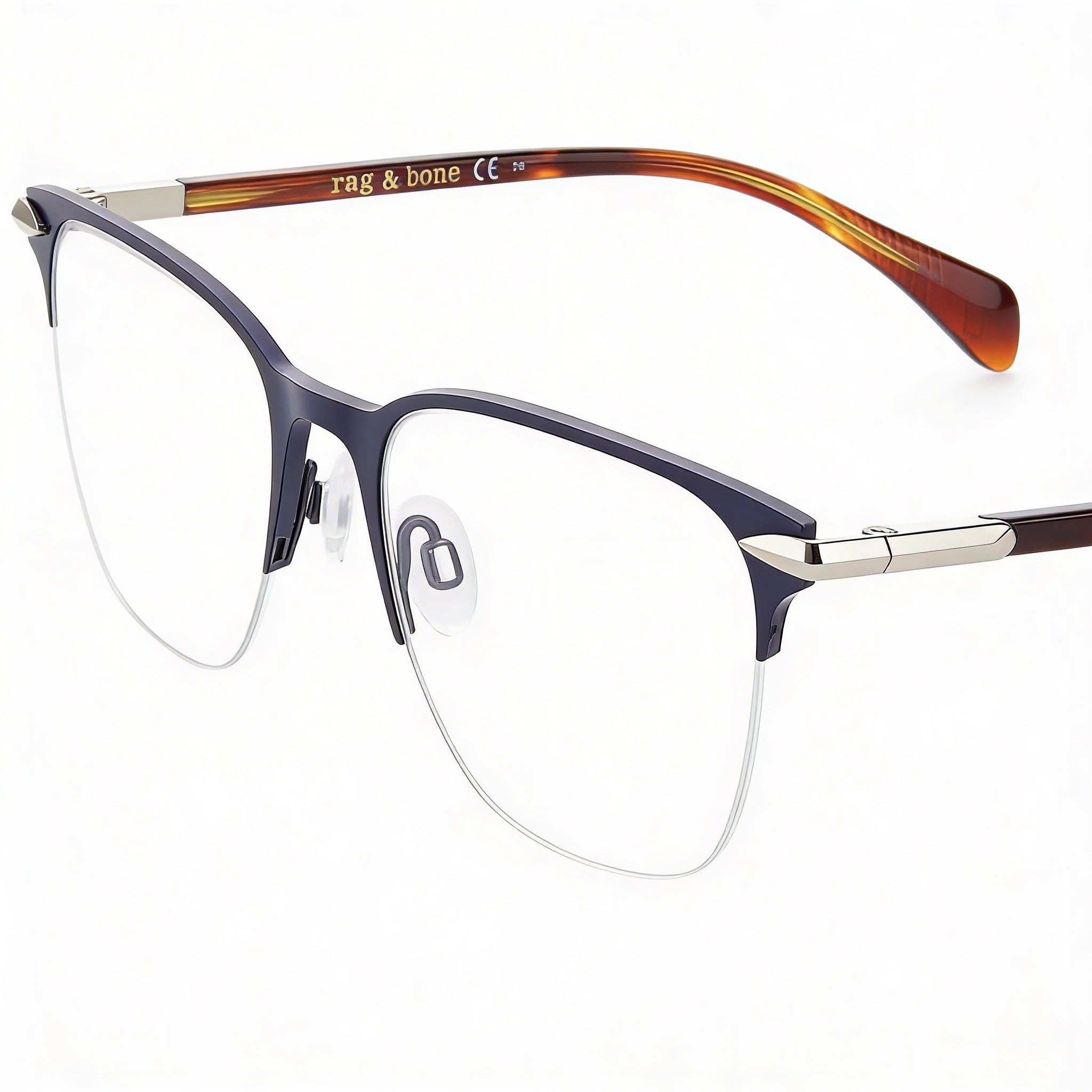 rag & bone RNB7029 Gafas de hombre de acero inoxidable negro mate de 53 mm, Photo 3