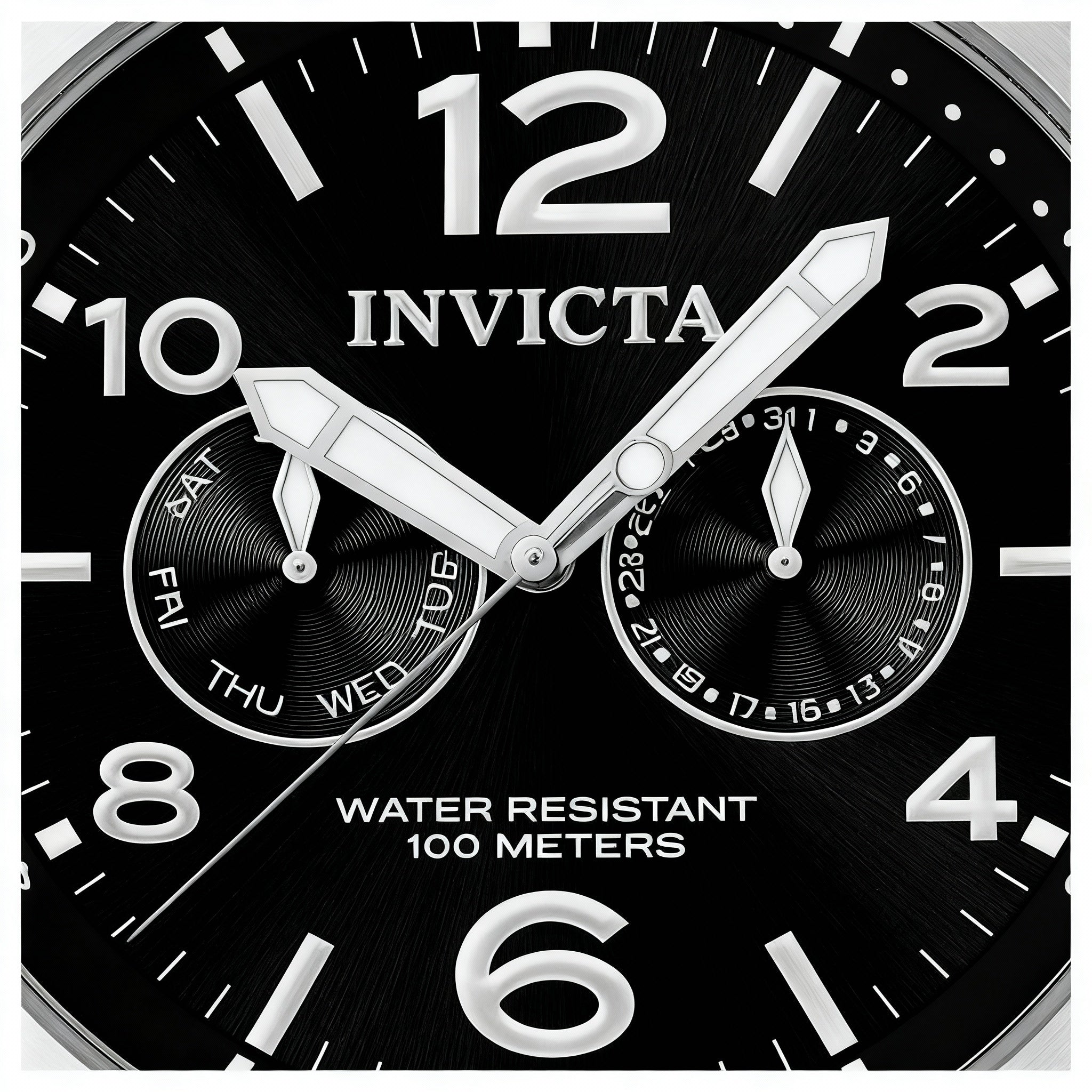 Reloj Invicta I Force Military 0764 para hombre, esfera negra, luminoso, de cuarzo, acero inoxidable y cuero, 48 mm, Photo 3