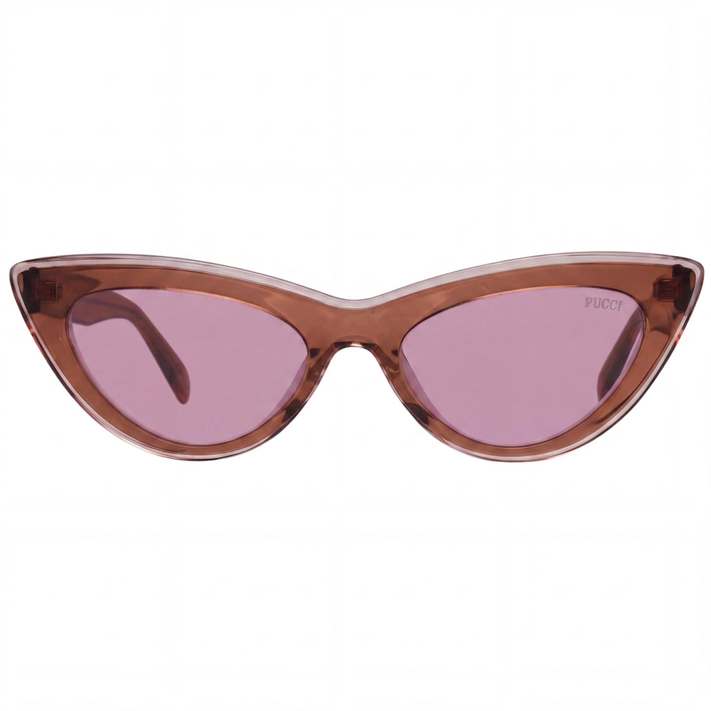 Gafas de sol Emilio Pucci Modern para mujer, montura completa de plástico marrón con lentes de policarbonato burdeos de 53 mm