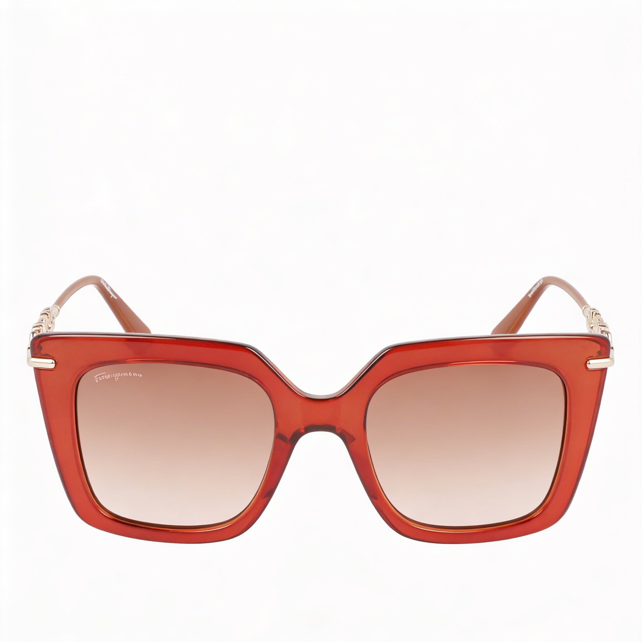 Gafas de sol de mujer Ferragamo SF1041S de montura de plástico marrón transparente con forma de mariposa y lentes degradadas marrones de 51 mm, Photo 3