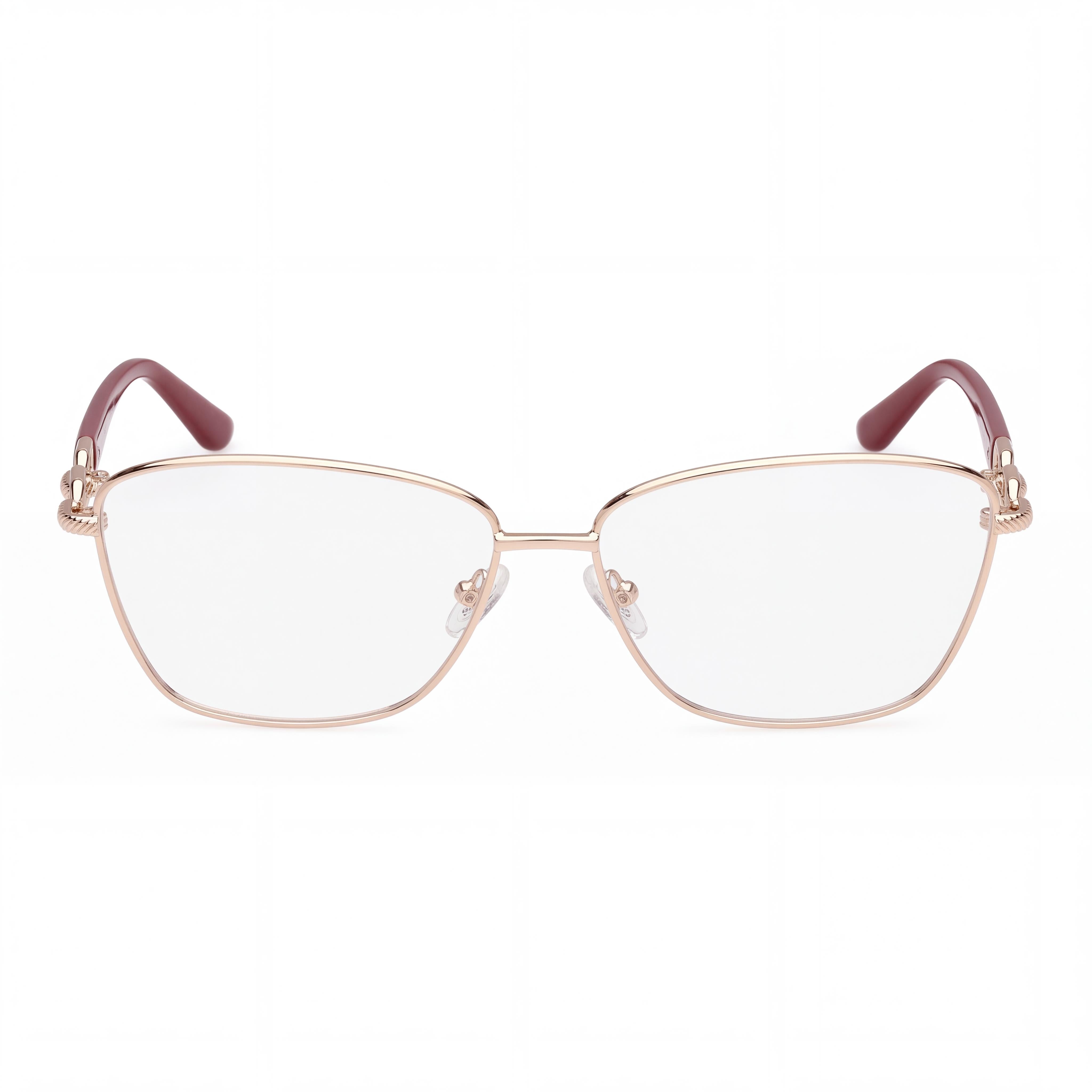 GUESS Gu50179 Women's Eyeglasses with Pale Gold Bordeaux Metal Frame and Polycarbonate Lenses, 55mm Lens Width, Photo 2