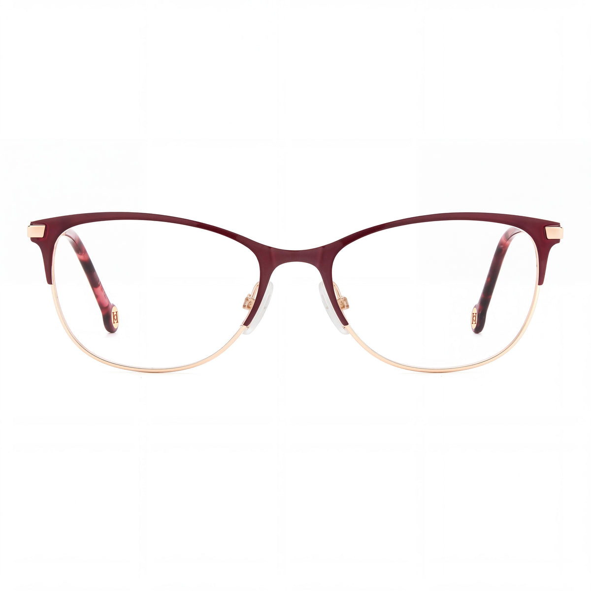 Gafas de sol Carolina Herrera 0211 para hombre, cuadradas, sin polarización, de acero inoxidable dorado y burdeos, 53 mm, Photo 2