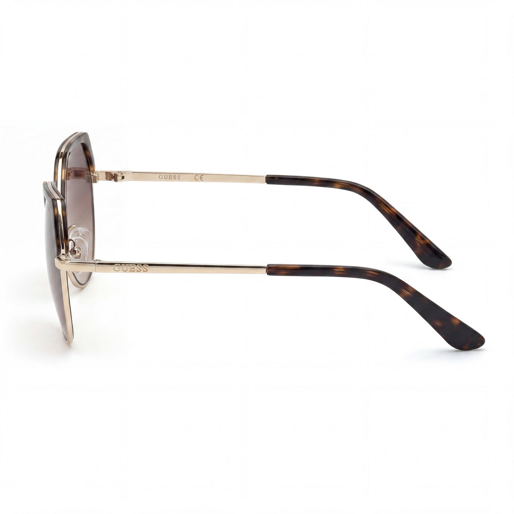 GUESS GU773652F58 Unisex Metal Dark Havana Sunglasses with Gradient Brown Lenses 58mm UV Protection