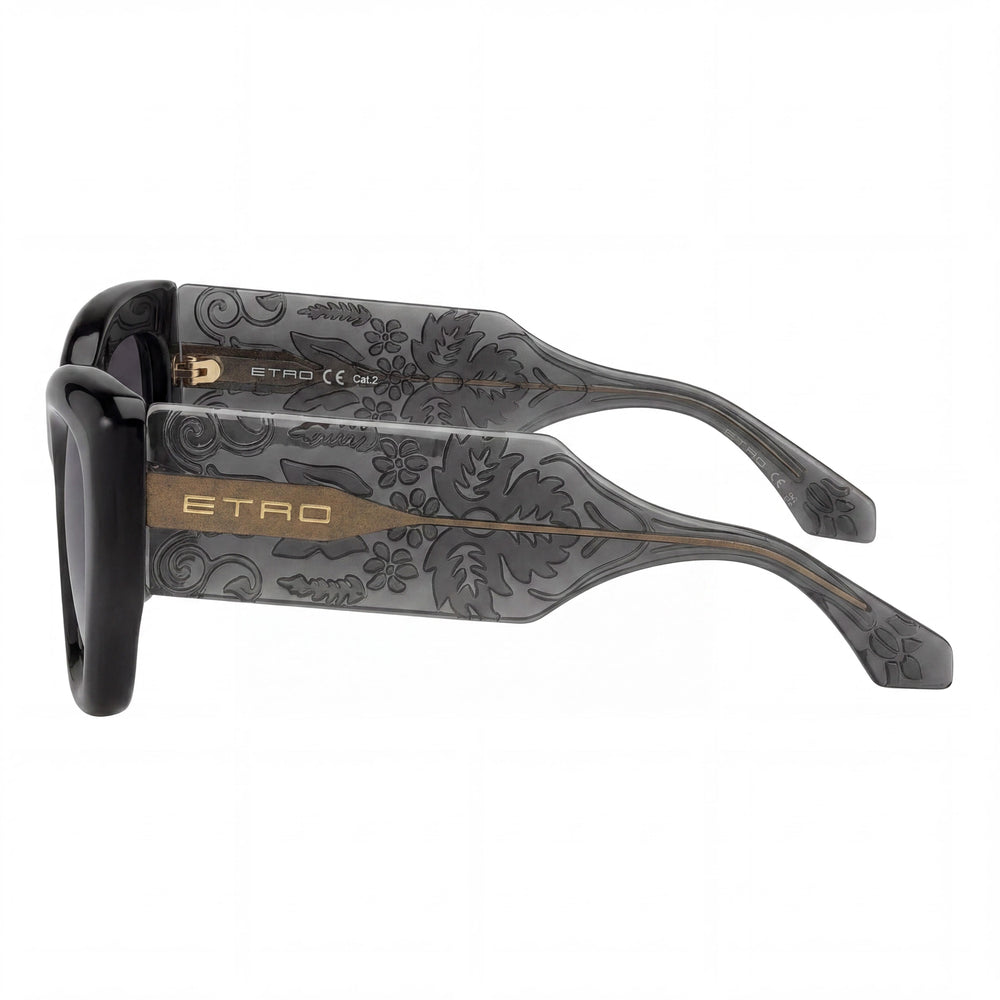 Etro Casual Unisex Polyamide Sunglasses, Gray Frame, Dark Grey Shaded Non-Polarized Lenses 51mm