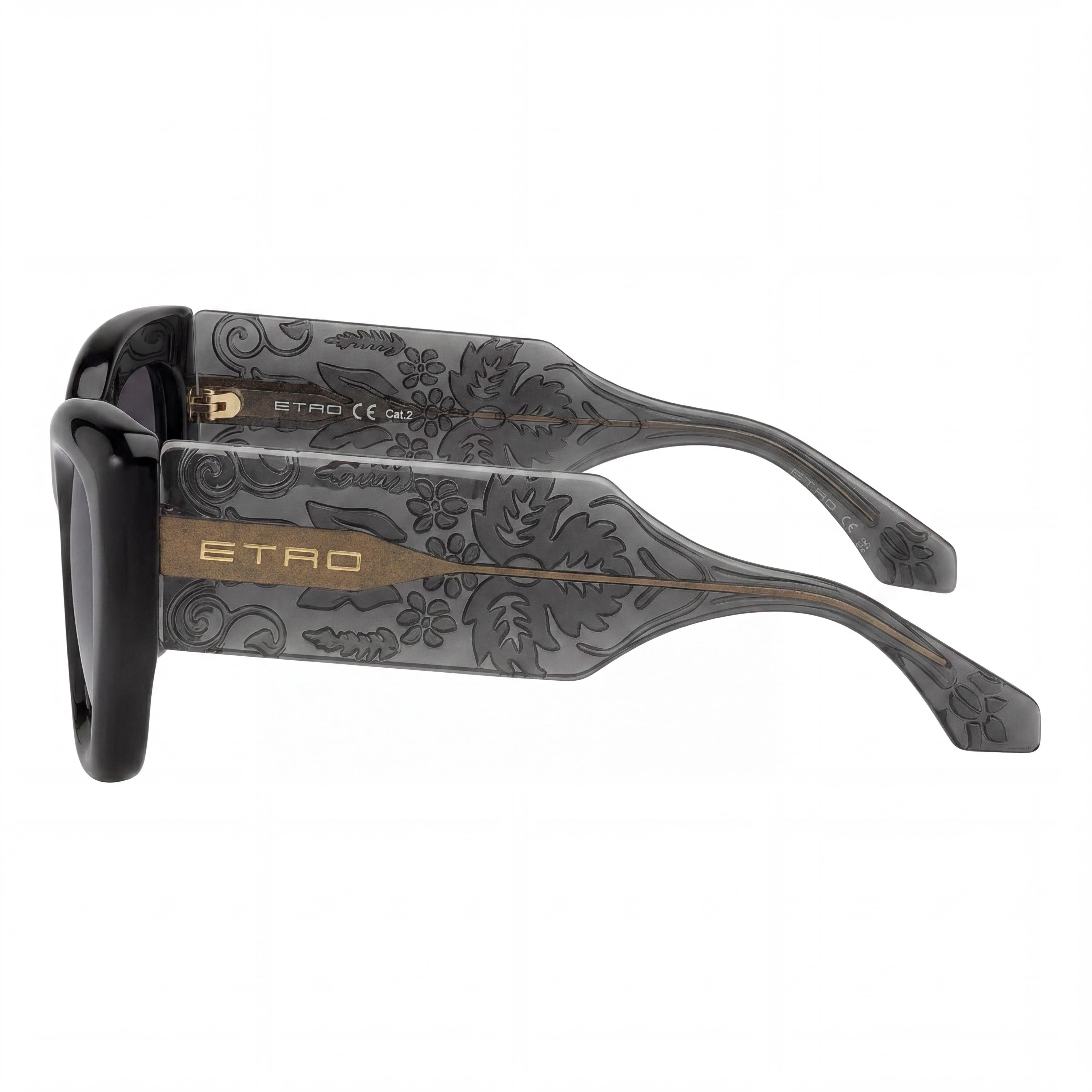 Etro Casual Unisex Polyamide Sunglasses, Gray Frame, Dark Grey Shaded Non-Polarized Lenses 51mm, Photo 3
