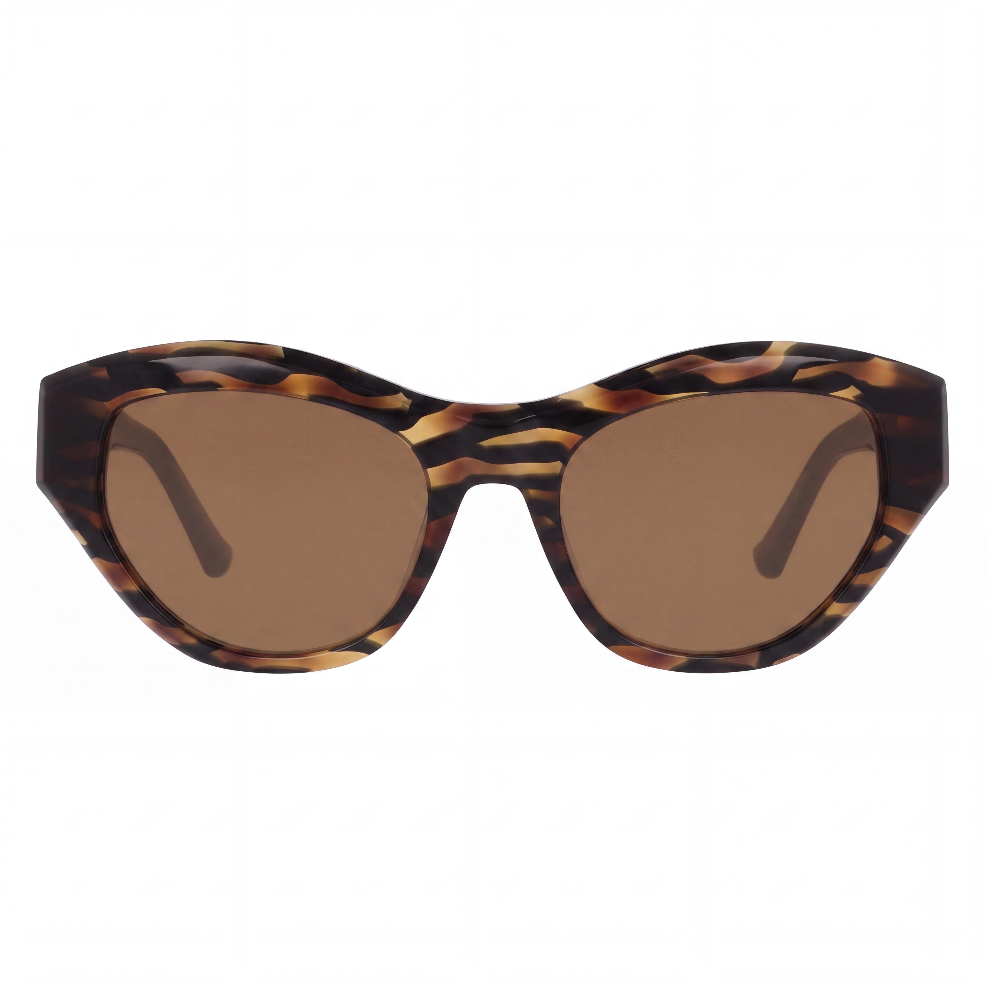 Donna Karan Do517s Women's Crystal Brown Horn Plastic Frame Solid Brown Lenses UV Protection Sunglasses 54mm, Photo 2