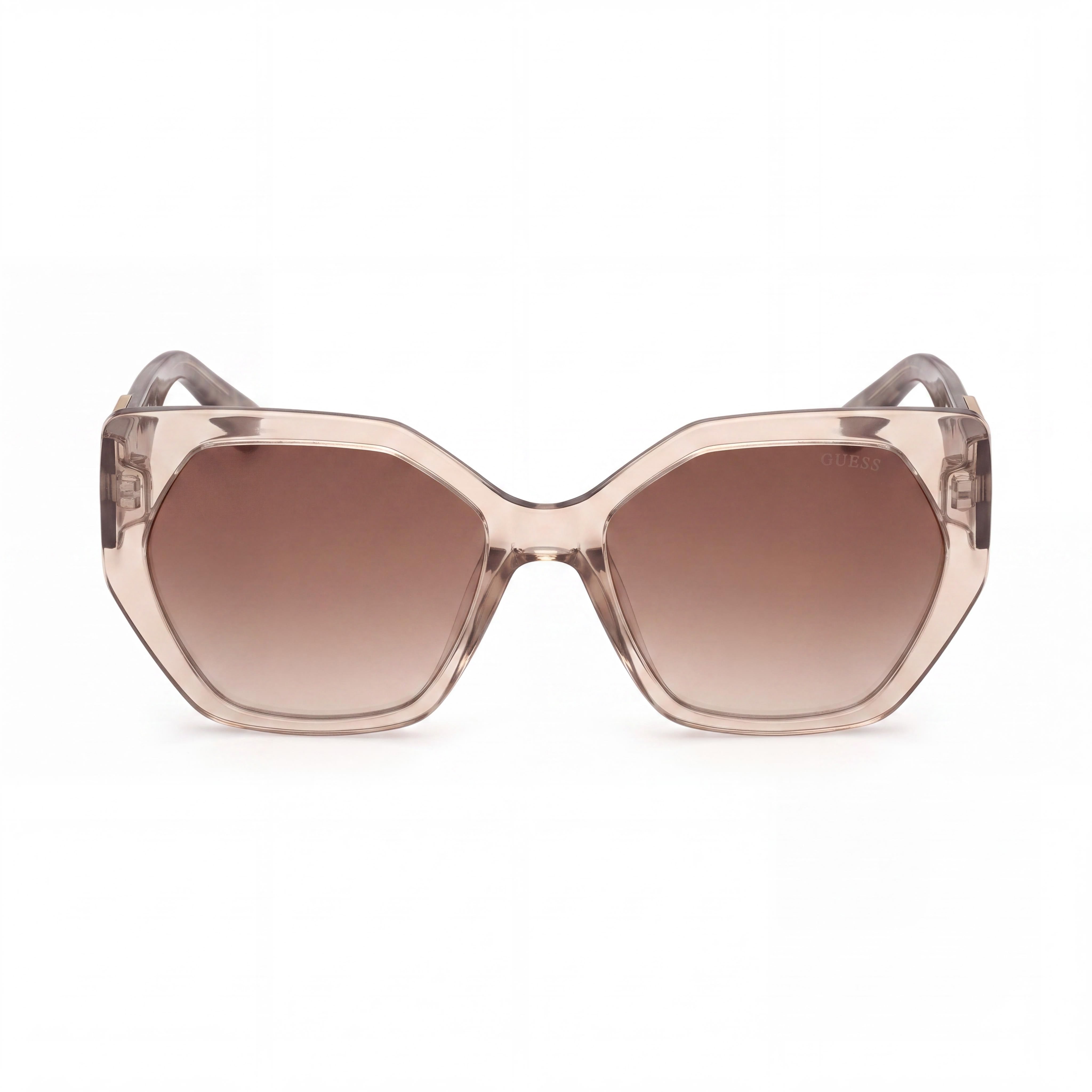 GUESS GU7741 Women's Shiny Beige Injected Plastic Frame Gradient Brown Mirror UV Protection Sunglasses 57mm, Photo 2