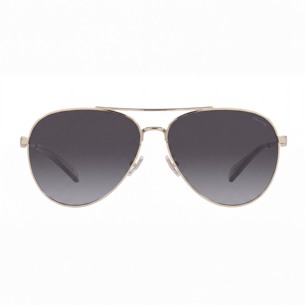 Coach HC7140 Women's Classic Composite Shiny Light Gold/Grey Gradient Frame Grey Gradient Non-Polarized UV Protected Sunglasses 61mm, Photo 2