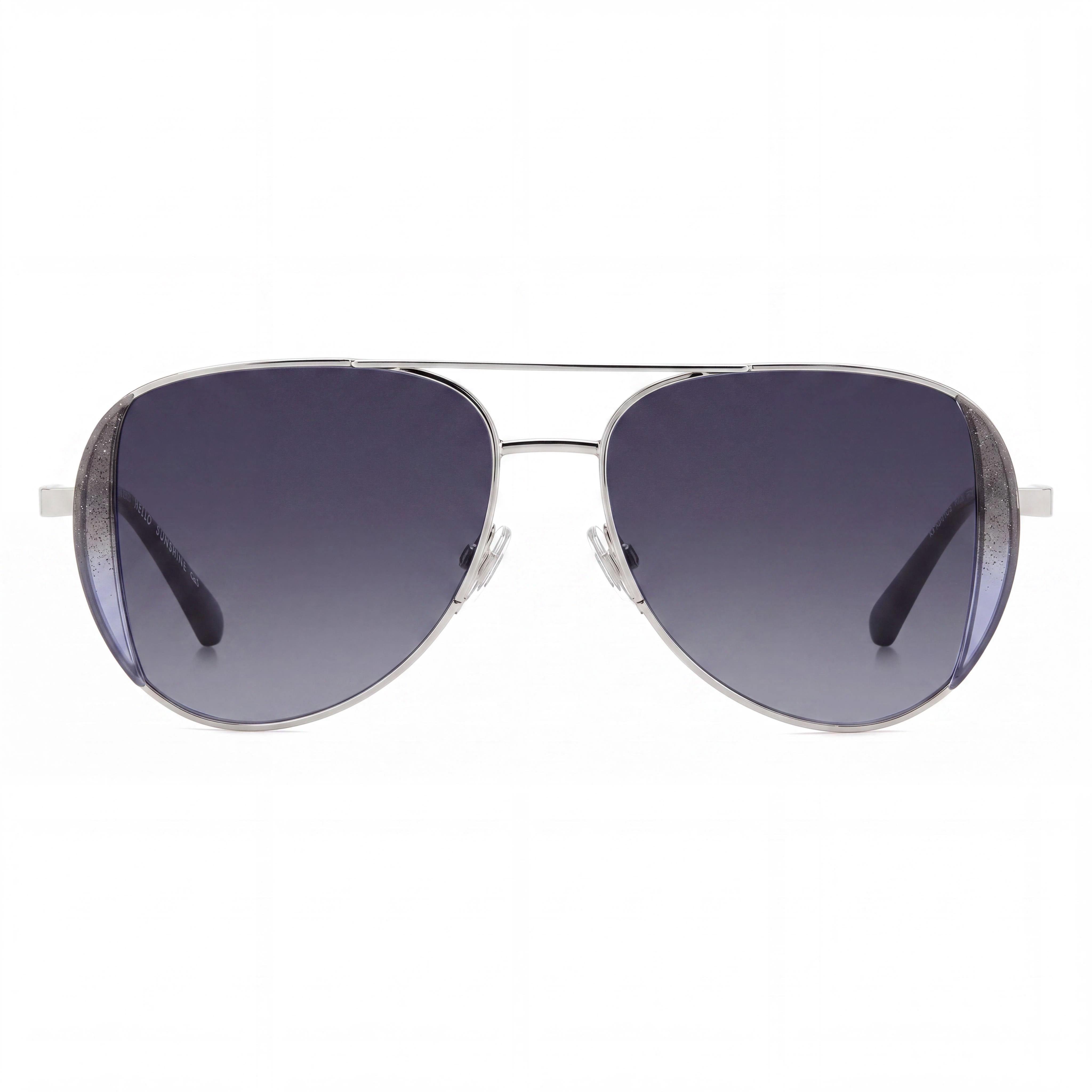 Gafas de sol para mujer Kate Spade New York Ks Navy/G/S de acero inoxidable con purpurina negra, paladio gris oscuro sombreado y protección UV 53-14-140, Photo 2