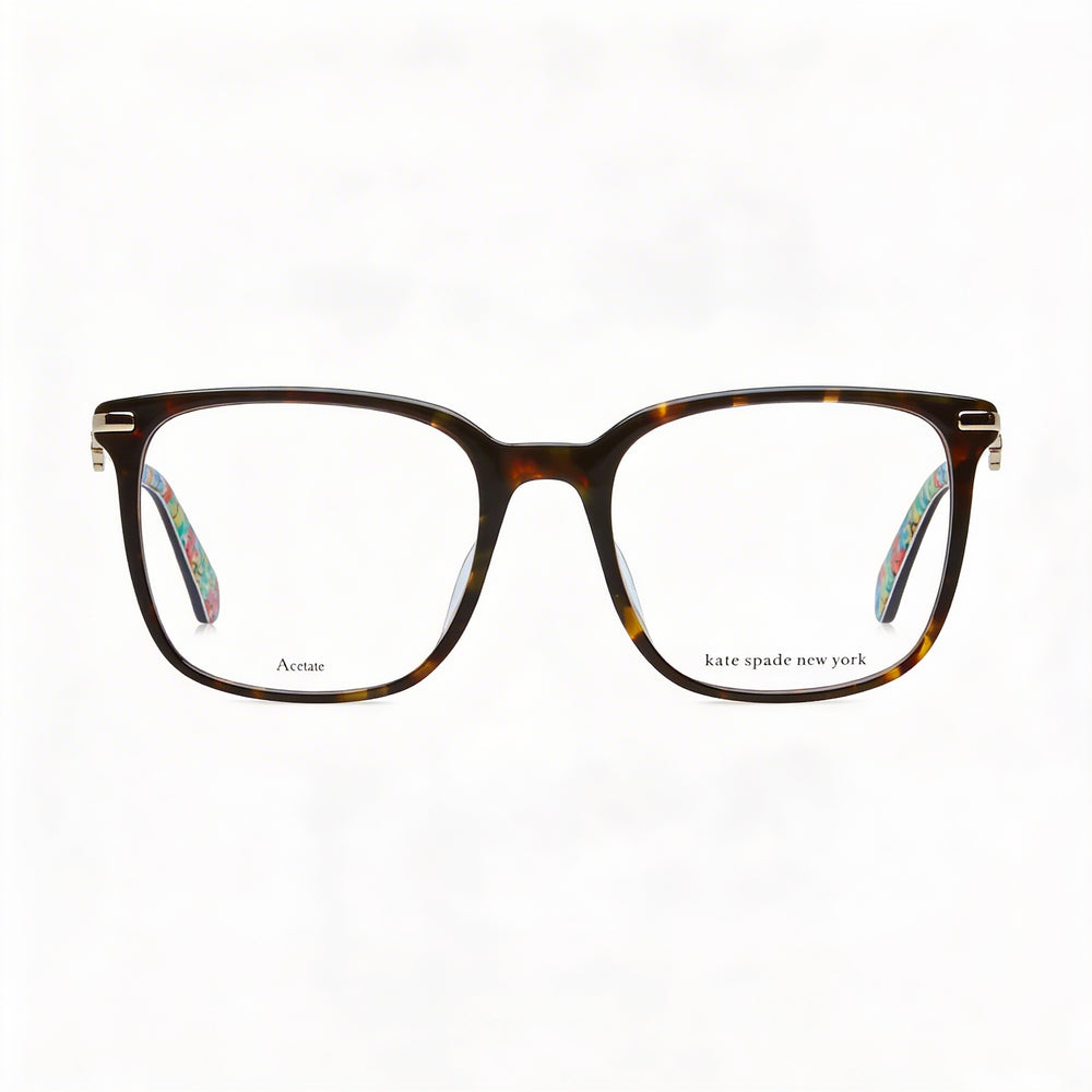 kate spade new york Modern Women's Havana Acetate Frame with Polycarbonate Lenses, Size 52-18-140mm