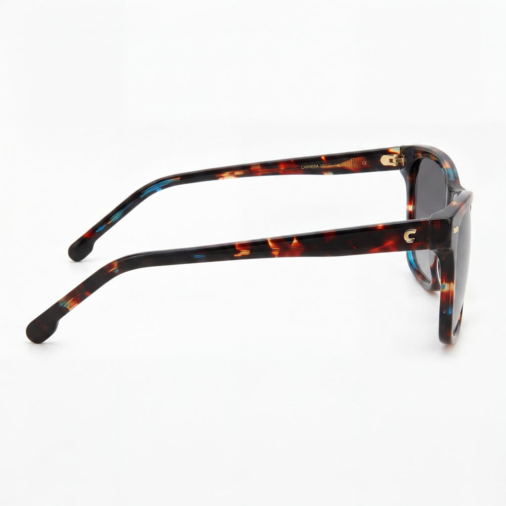 Gafas de sol Carrera 3001/S para mujer, montura rectangular de policarbonato azul Habana, lentes ahumadas gris oscuro con protección UV de 54 mm