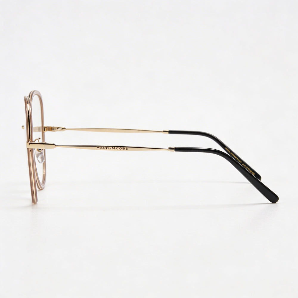 Gafas modernas Marc Jacobs para mujer, montura de aleación de acero beige dorado, lentes de policarbonato de 53 mm