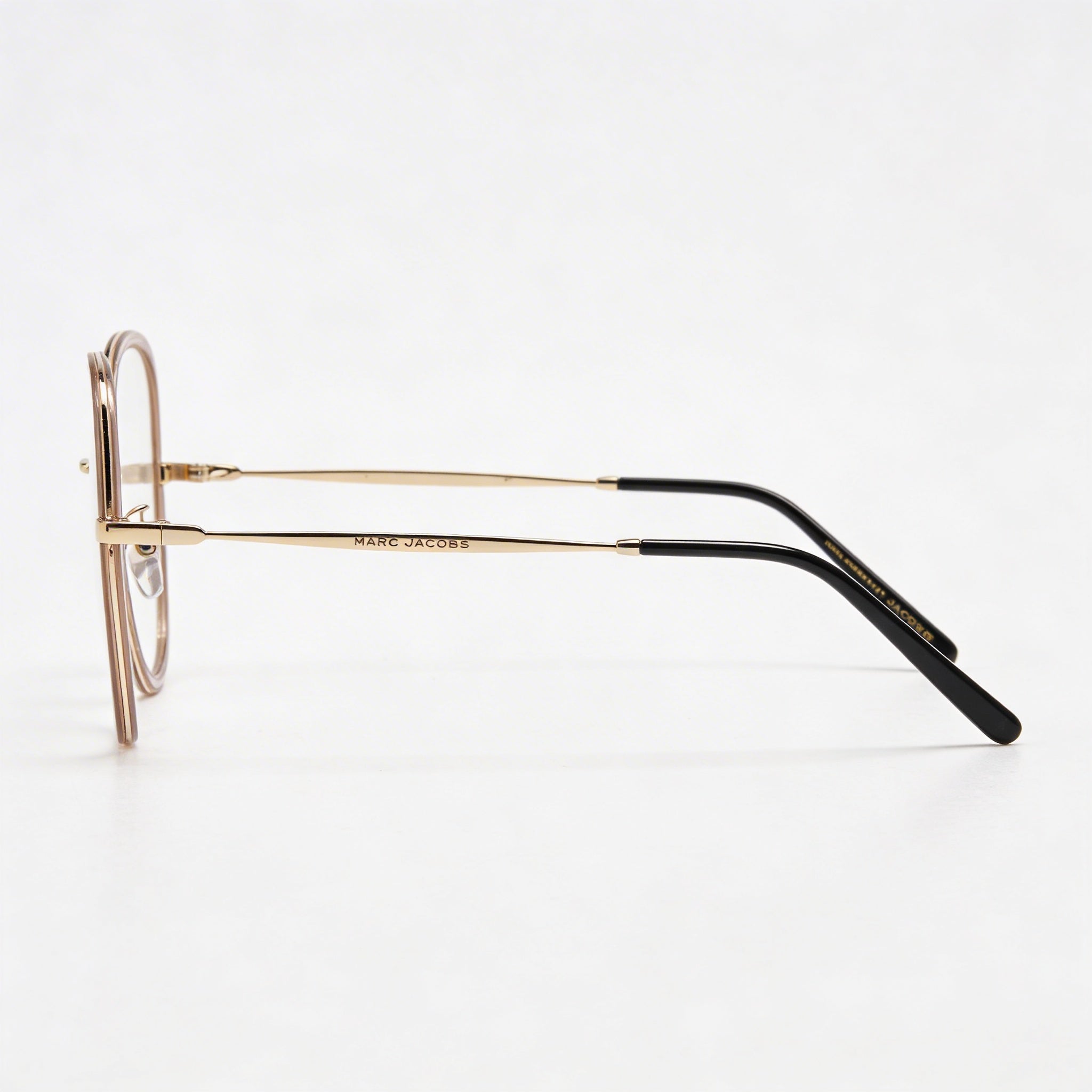 Marc Jacobs Modern Eyewear for Women, Beige Gold Alloy Steel Frame, Polycarbonate Lenses 53mm, Photo 3