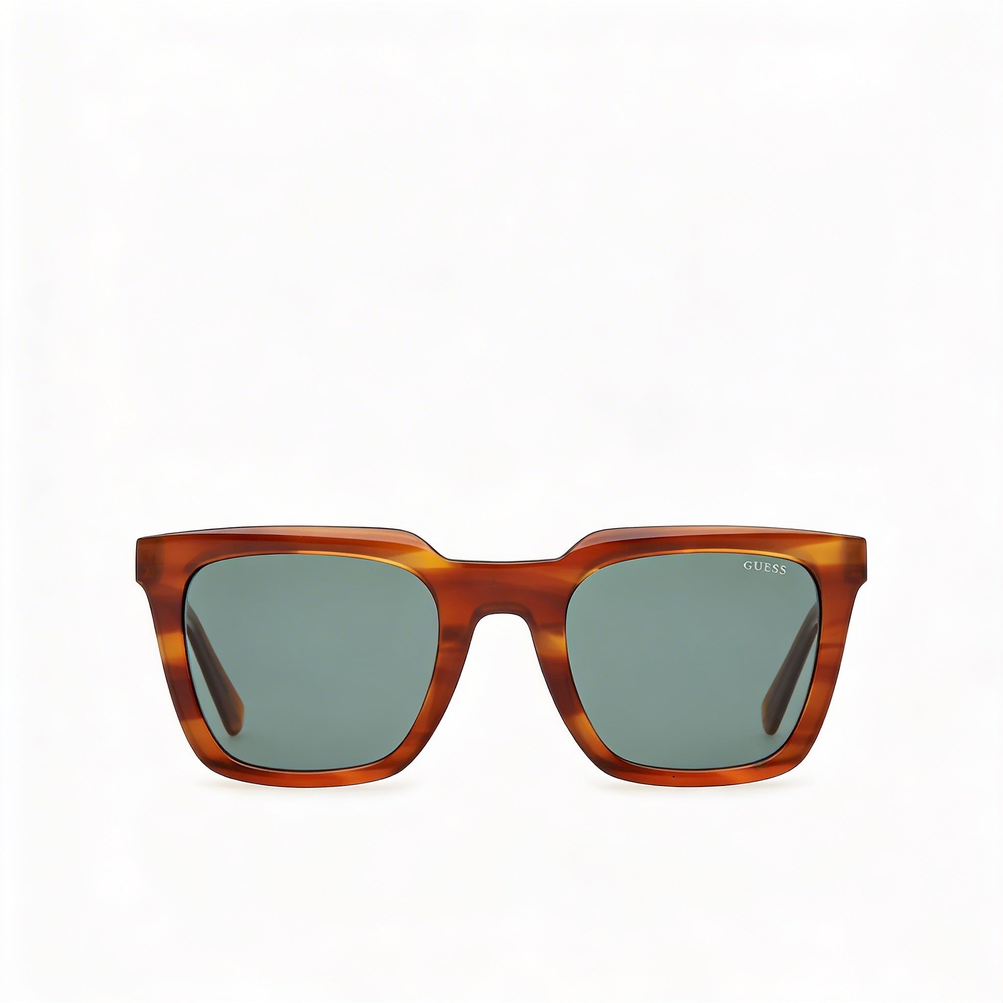 Guess Gu00279 Gafas de sol de hombre con montura de plástico de cuerno marrón claro y lentes de policarbonato marrón Protección UV 400 51mm, Photo 3