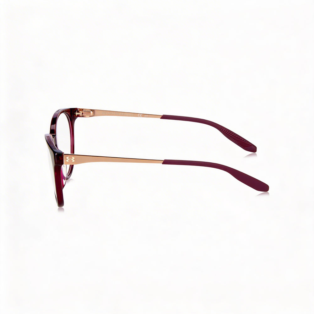 Monturas de gafas ópticas rectangulares de acetato Under Armour Ua 5028 para mujer, color rojo cristal, 42,2 mm