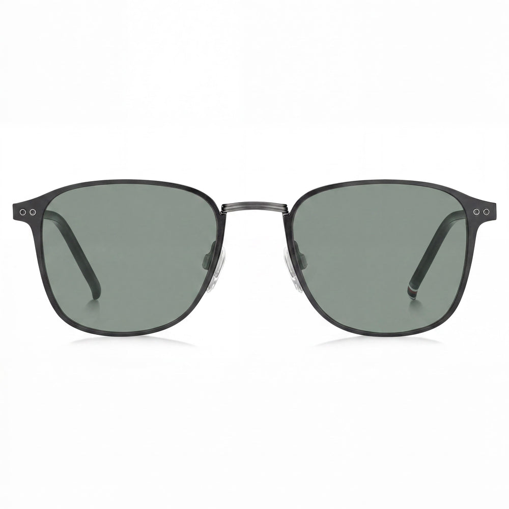 Gafas Tommy Hilfiger TH 2028 unisex de estilo casual, montura de acero de aleación en negro mate, lentes de 52 mm, puente de 21 mm, patillas de 145 mm