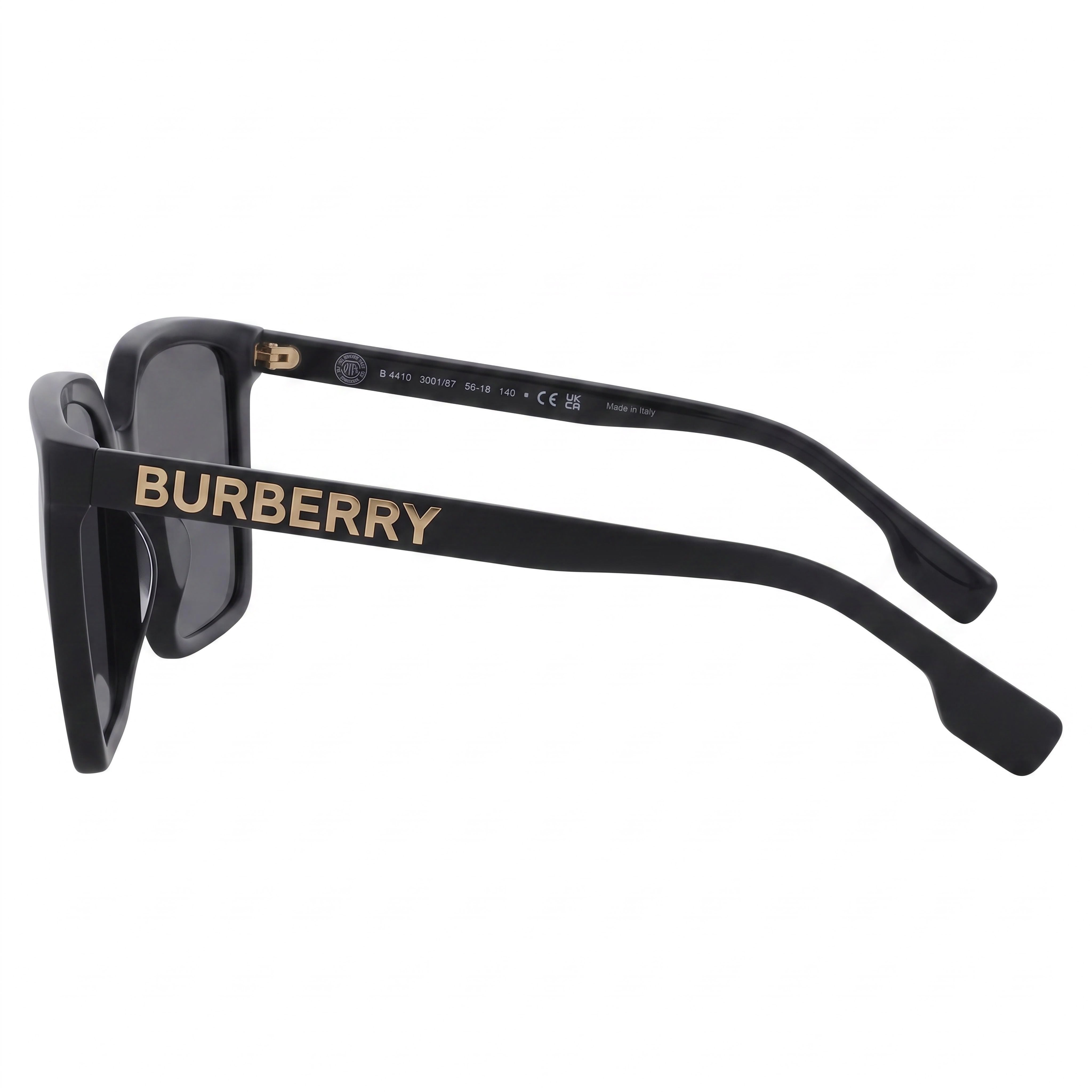BURBERRY Be 4411d Unisex Acetato Negro Marco Gris Oscuro Policarbonato Gris Oscuro Gafas de Sol No Polarizadas 57mm, Photo 3