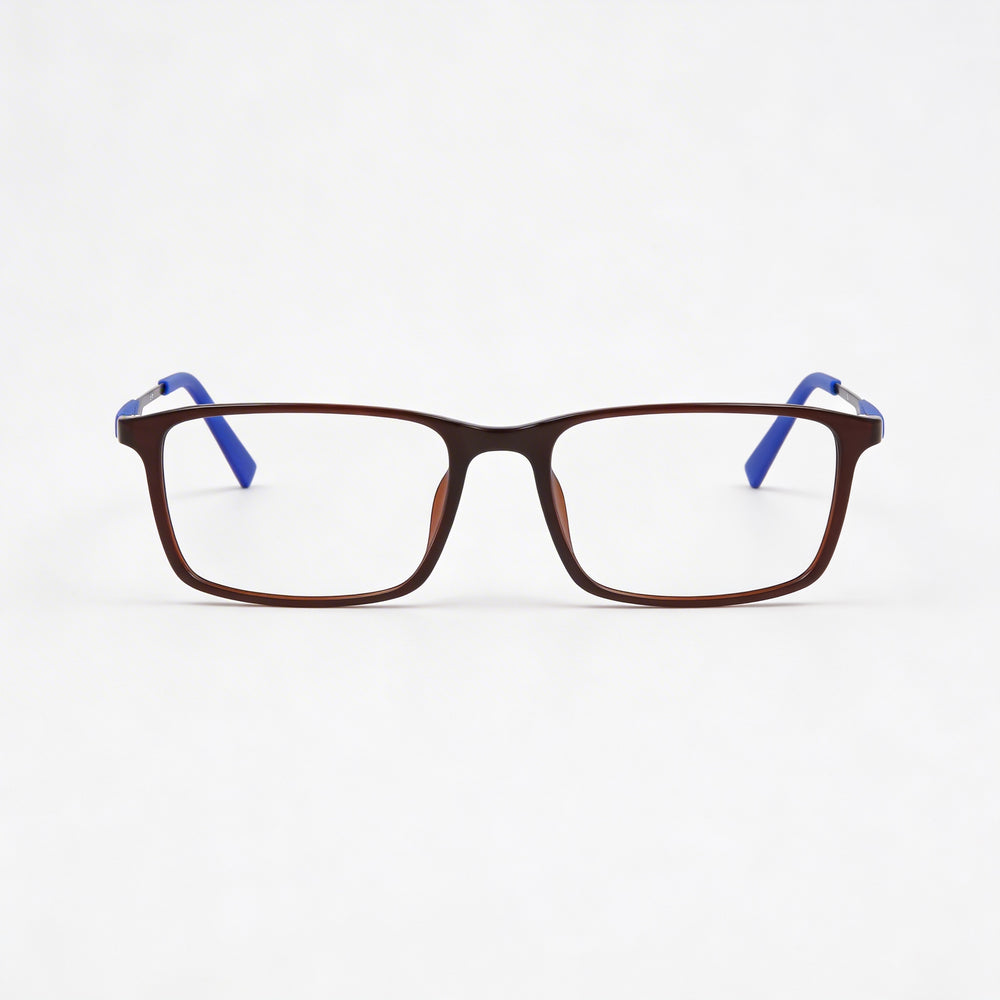 Flexon Ep8021 Men's Acetate Crystal Brown Eyeglasses with Non- Polycarbonate Lenses 54-18-145
