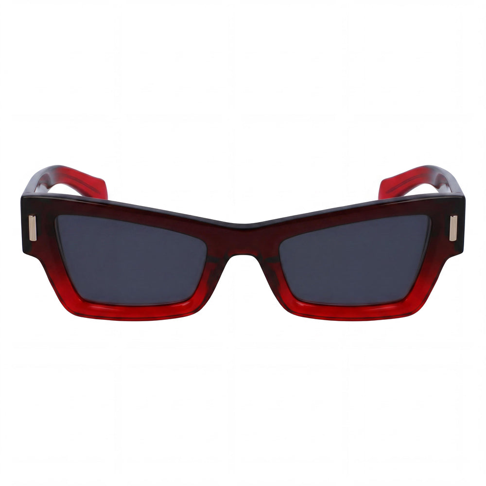 Salvatore Ferragamo Sf2006s Unisex Plastic Sunglasses, Gradient Transparent Dark Red, 53mm, UV Protection, Non-Polarized