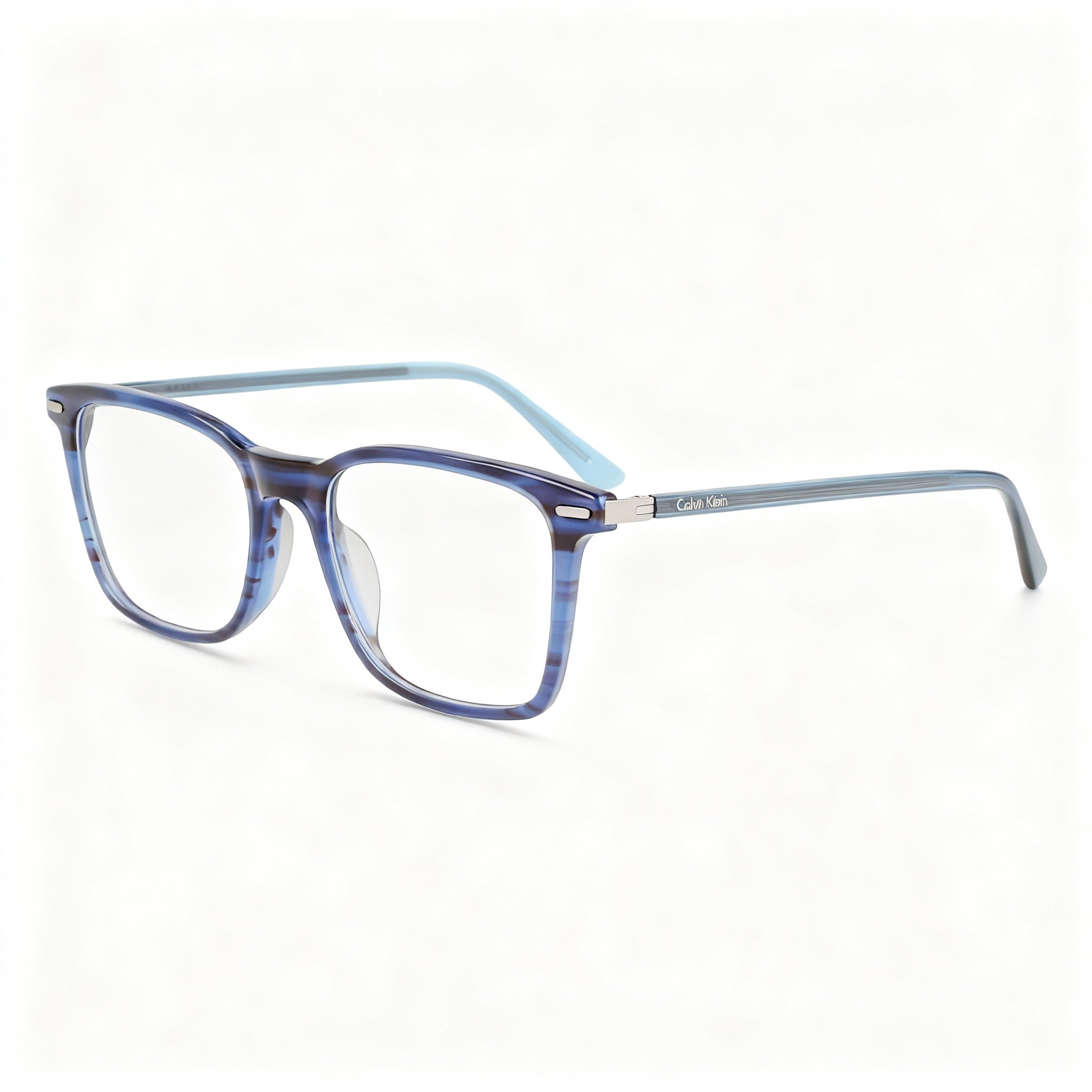 Calvin Klein Ck22541 Unisex Blue Horn Plastic Frame Non-Polarized Polycarbonate Lenses Eyeglasses 55mm, Photo 3