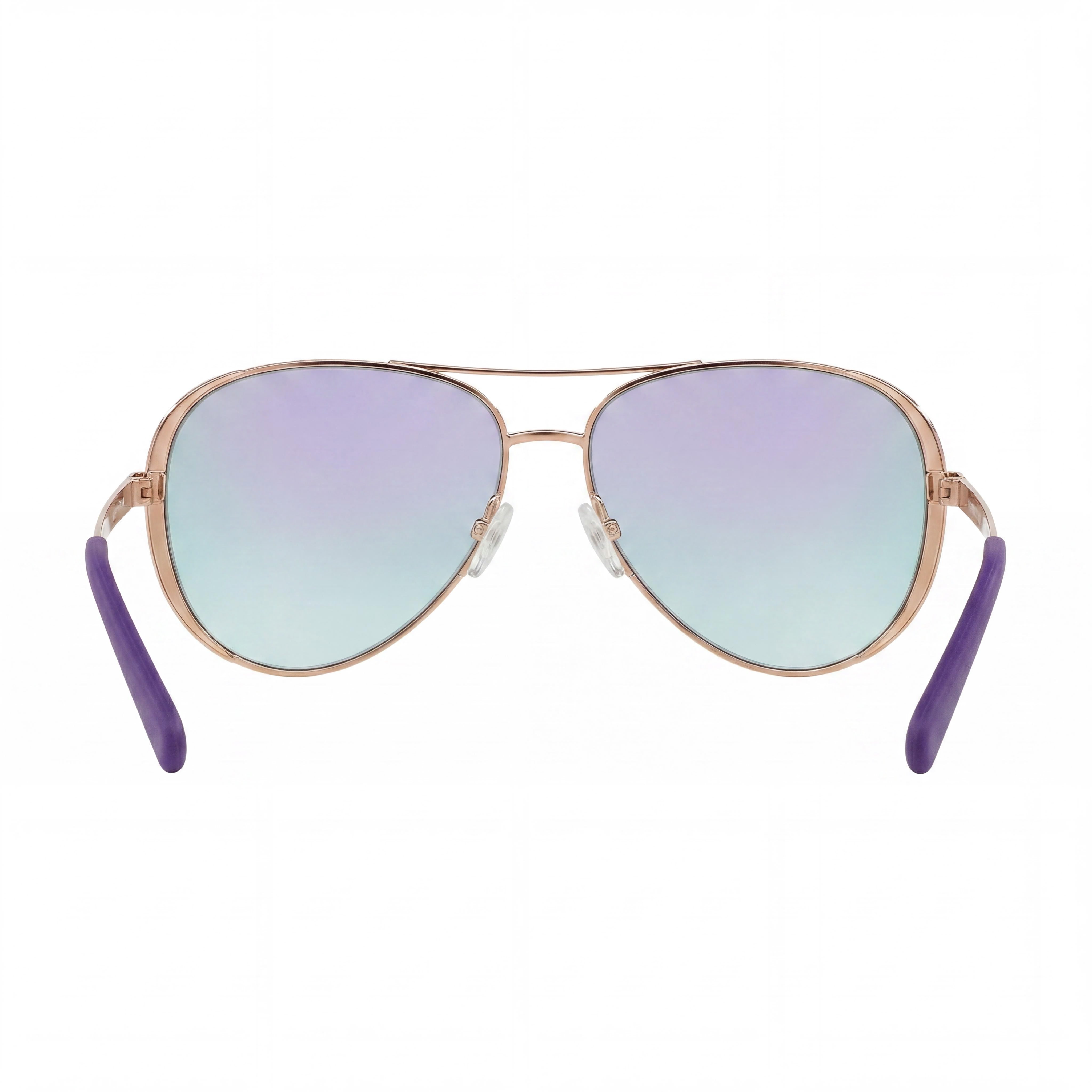 Gafas de sol Michael Kors Mk5004 Chelsea Pilot Composite para mujer, color oro rosa, morado, con protección UV y espejo, 58 mm, Photo 2