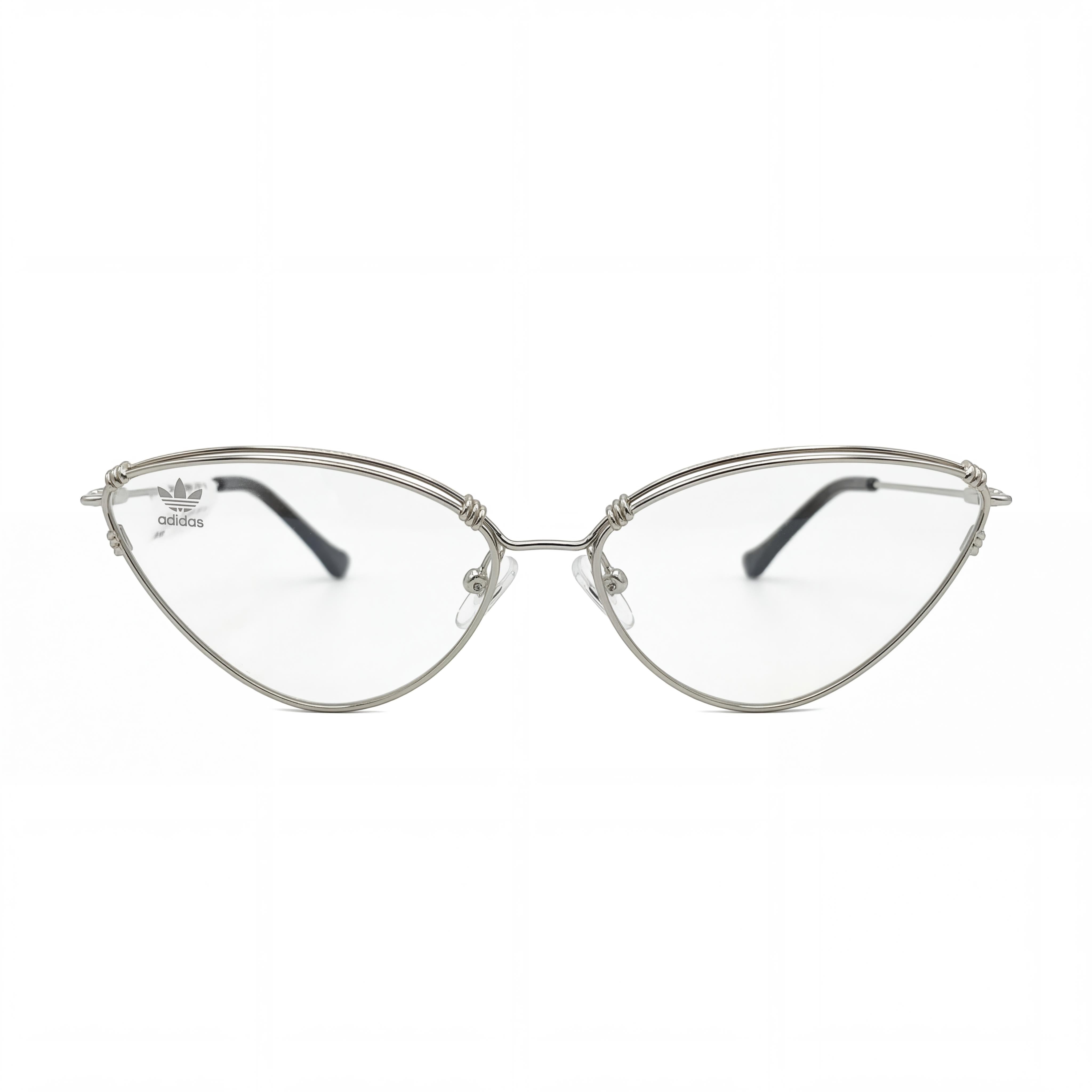 Adidas AOM012O 2019 Model Women's Cat Eye Full Rim Metal Silver Frame Clear Lens Eyeglasses 57mm, Photo 2