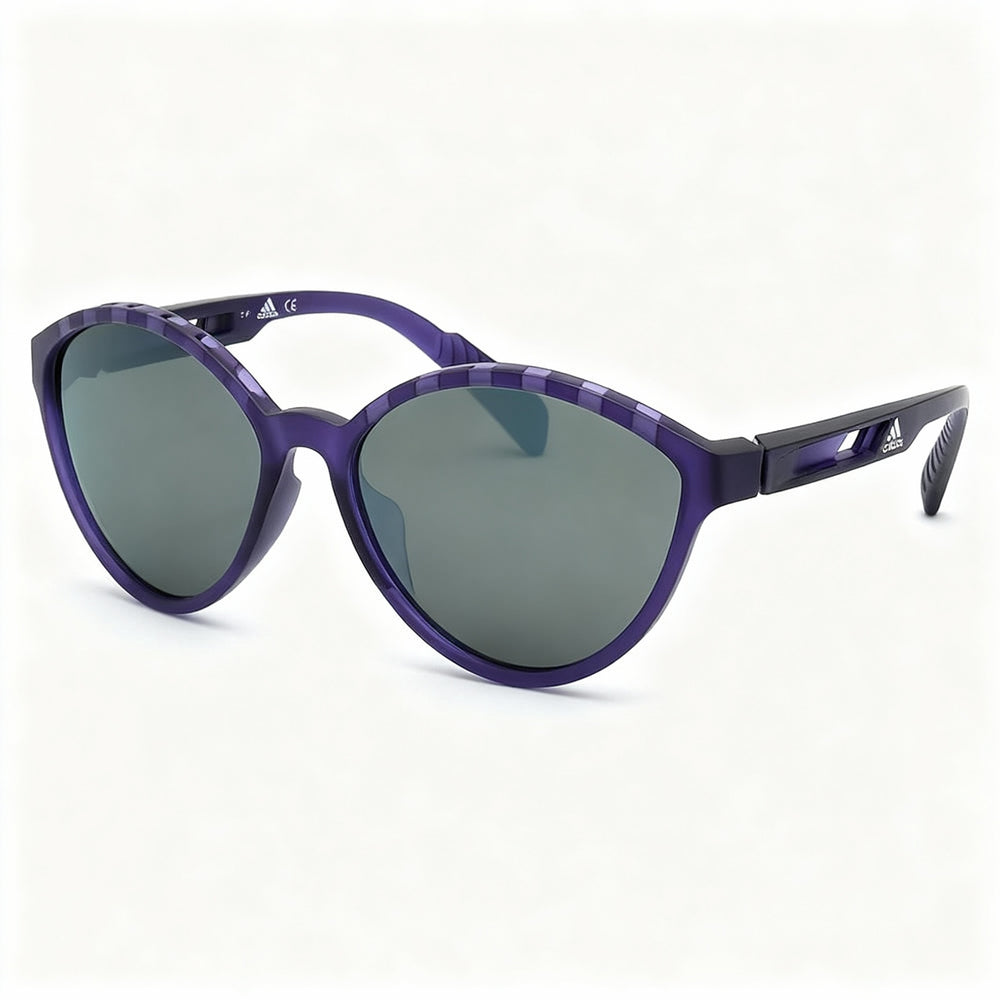 Gafas de sol deportivas adidas Modern para mujer, montura de plástico violeta mate, lentes polarizadas grises de 61 mm