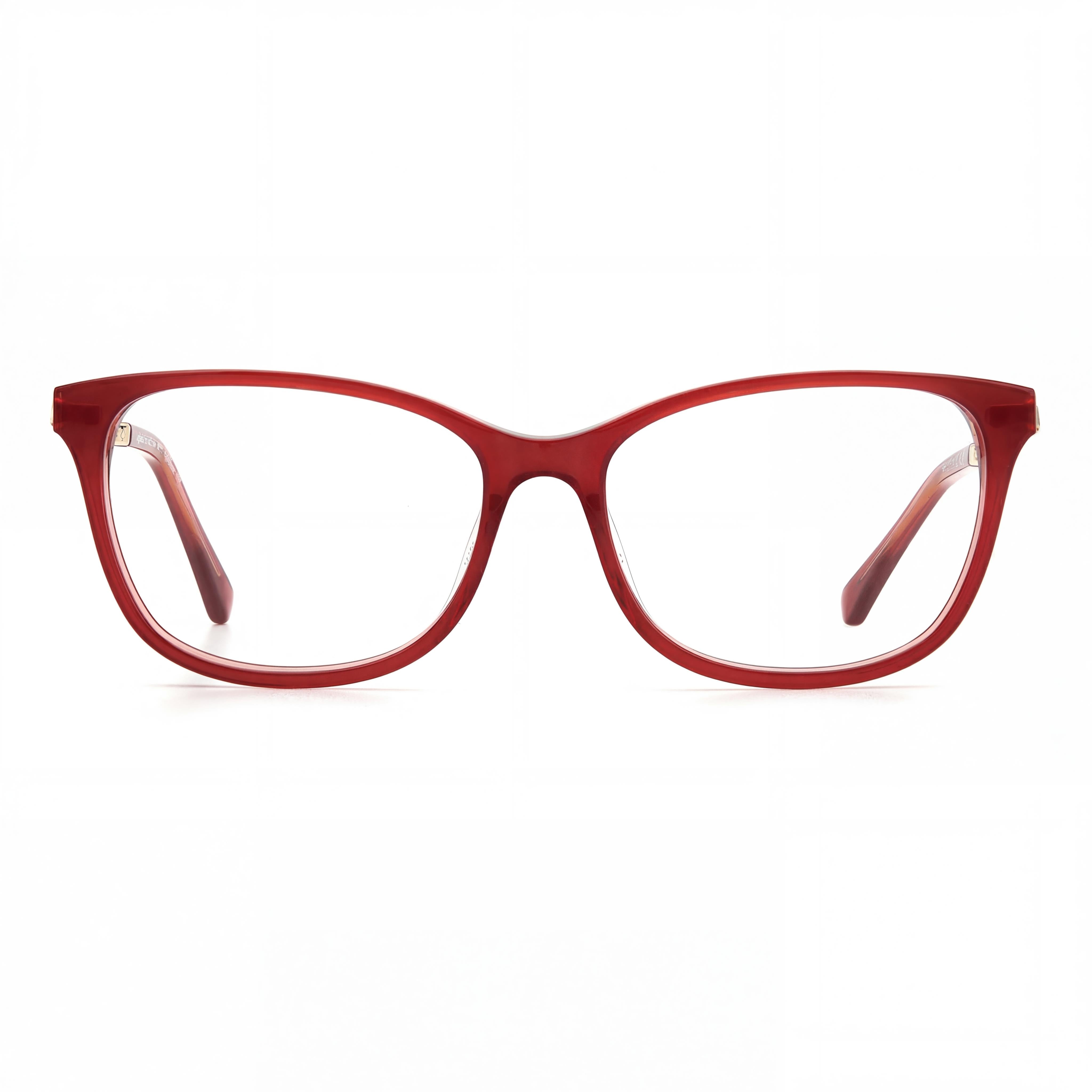 kate spade new york Gafas clásicas de mujer, marco de acetato rojo burdeos, policarbonato no graduado 53mm, Photo 2