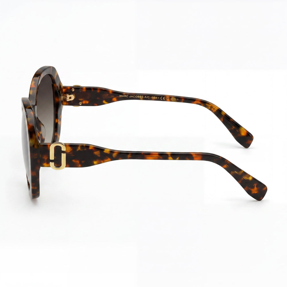 Gafas de sol Marc Jacobs Marc 763/S para mujer, de acetato rojo habana con protección UV y lentes marrones de 55 mm