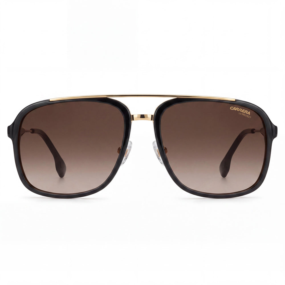 Carrera 133/S Unisex Black Gold Brown Gradient Acetate Metal Non-Polarized Sunglasses 57mm UV Protection