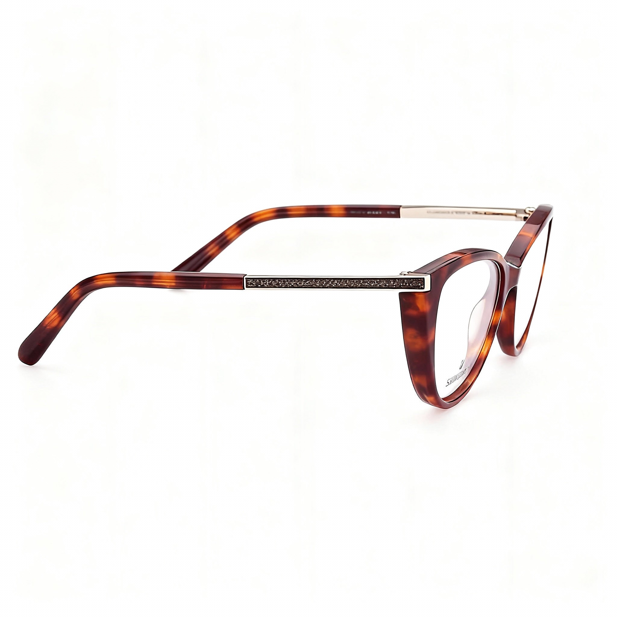 Swarovski CAT'S EYE Women's Dark Havana Acetate Eyeglass Frames 53mm Non-Polarized, Photo 3