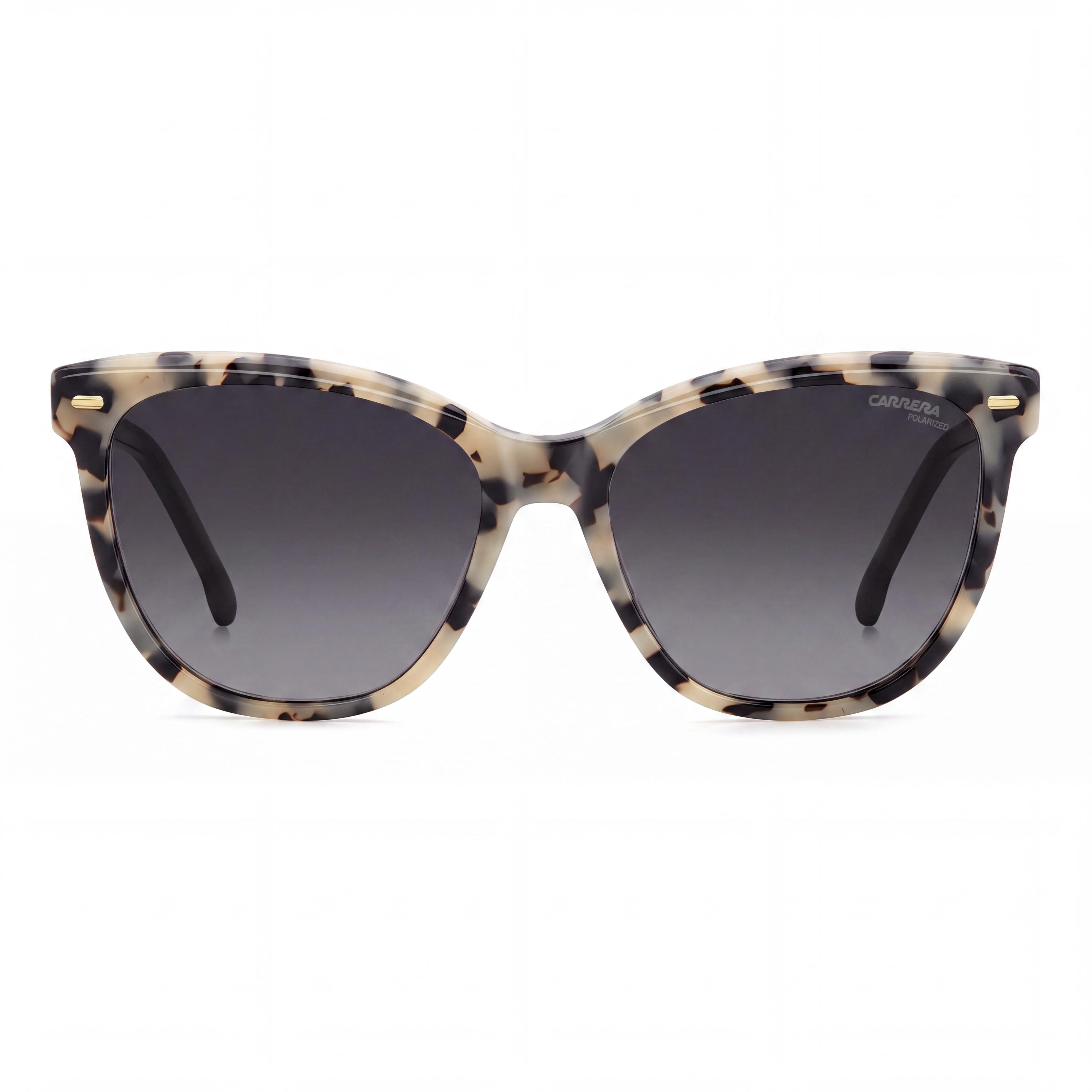Gafas de Sol Polarizadas de Acetato para Mujer Carrera Modern, Marfil Habana Negro, Lentes Grises Degradadas 56-17-140, Photo 2