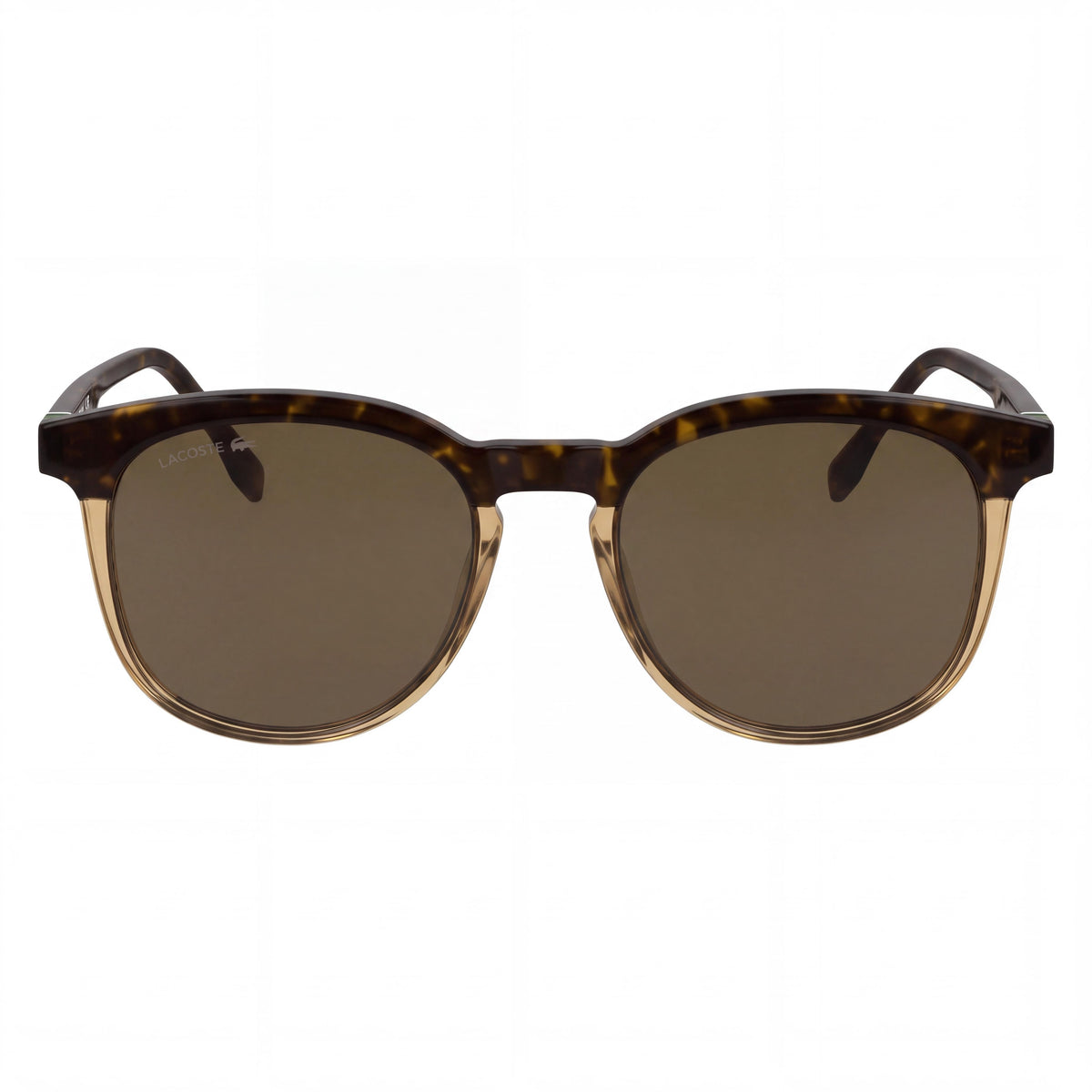 Gafas de sol Lacoste Casual para hombre con montura de plástico, protección UV 400, color habana/caramelo transparente, lentes marrones, 52 mm, Photo 2