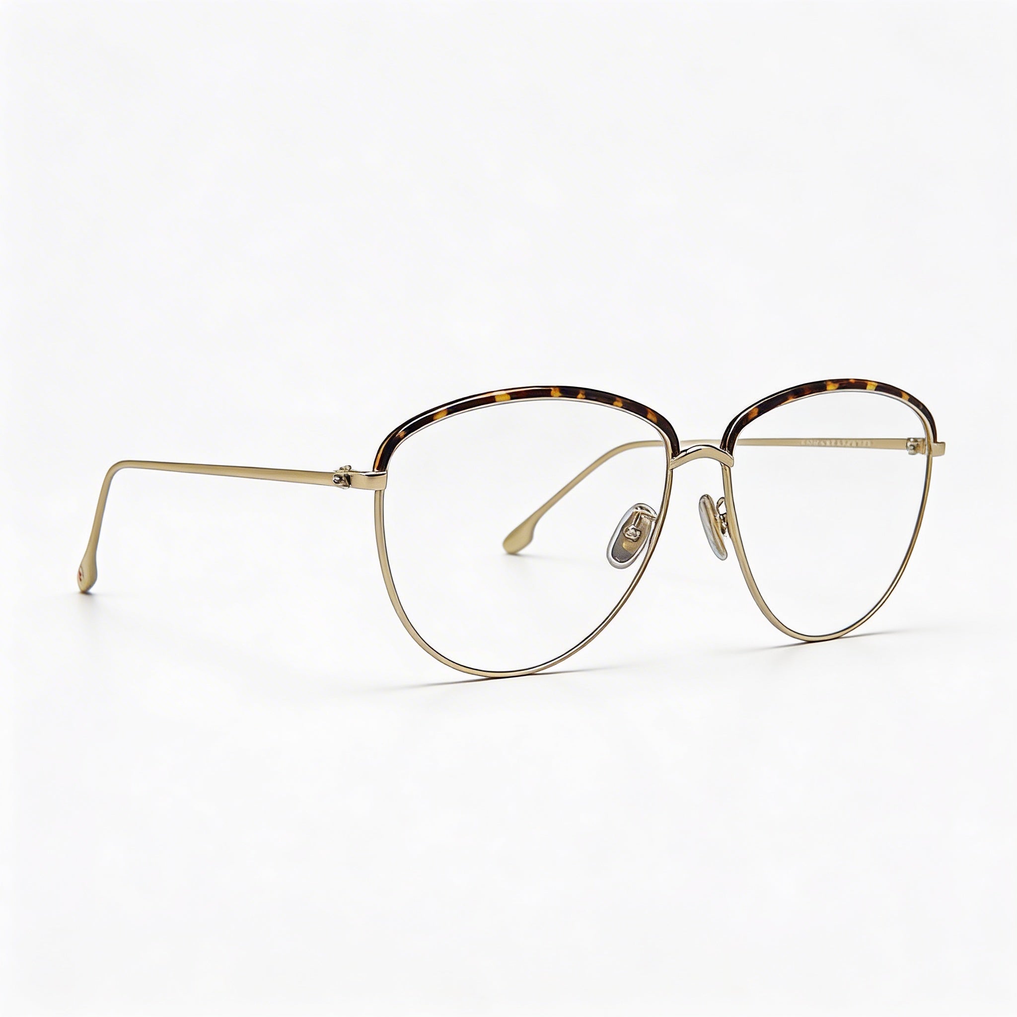 Victoria Beckham Vb2100 Men's Gold Tortoise Metal Frame Polycarbonate Eyewear, 58mm Lens Width, Photo 3