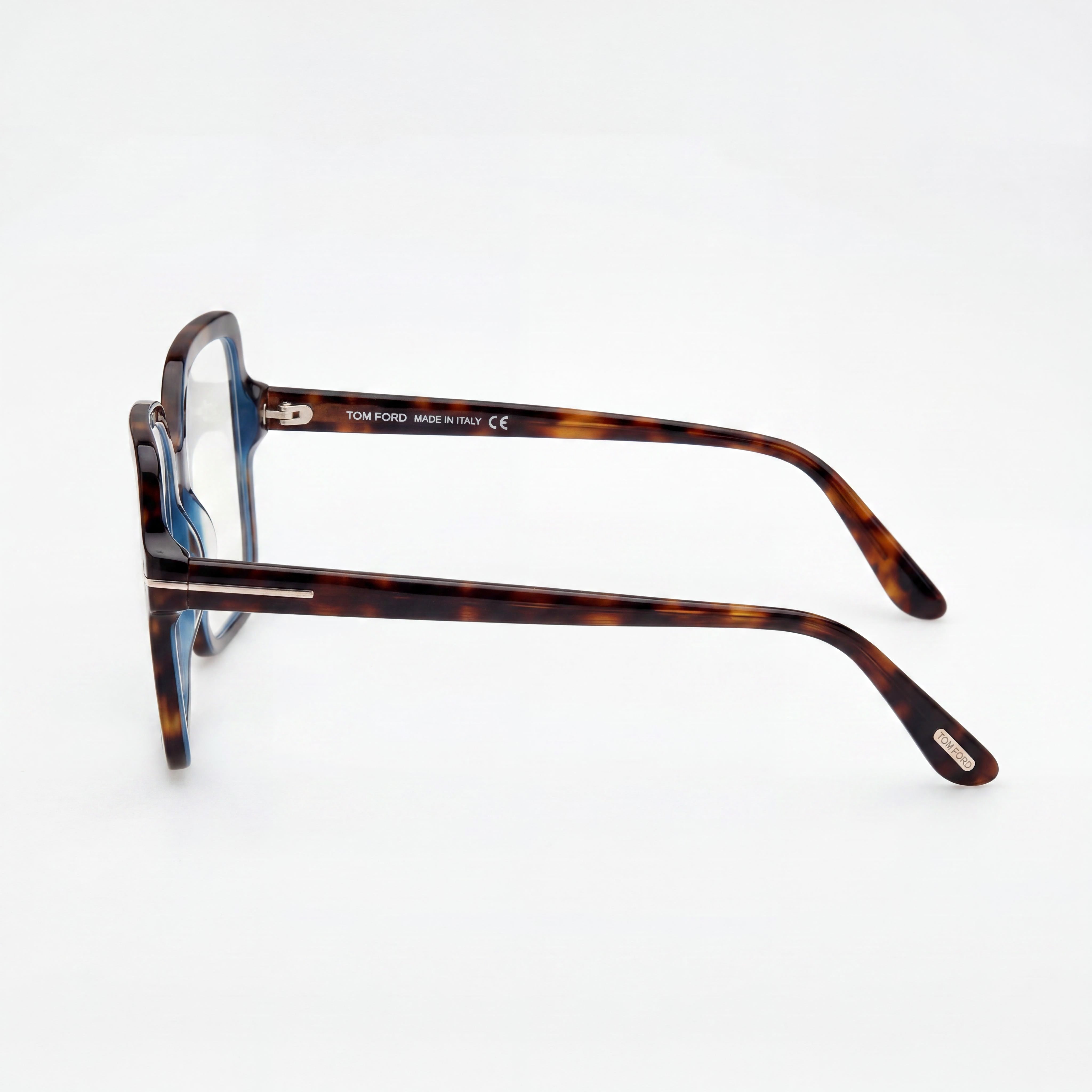 Tom Ford Clásico Unisex Marco de Plástico Azul Filtro Havana Oscuro Gafas sin Lentes Negras 56-17-140, Photo 3