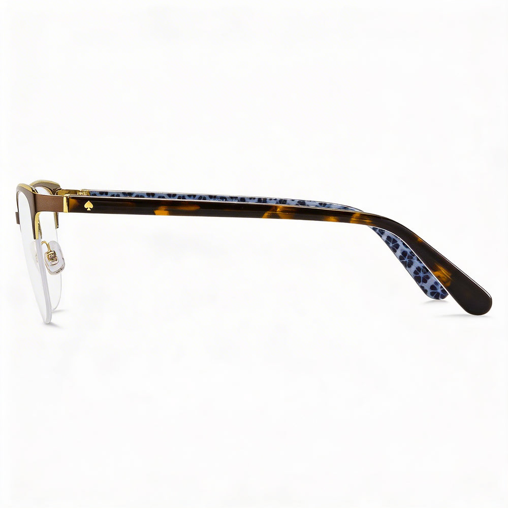 Kate Spade New York Brieana 09Q Women's Brown Havana Acetate Semi-Rimless Rectangular Square Eyeglasses 52mm