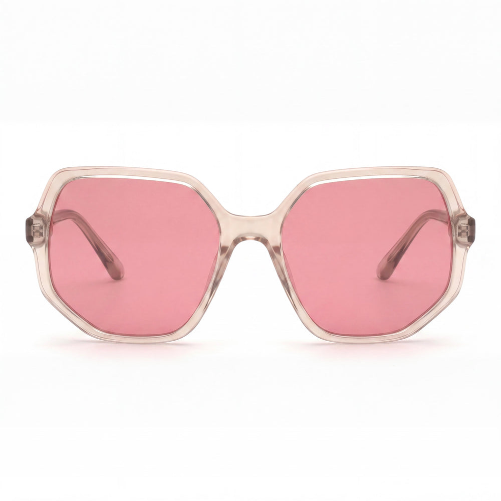 Gafas de sol GUESS geometric GU7773 para mujer con montura de plástico de cristal y lentes color burdeos de 58 mm con protección UV