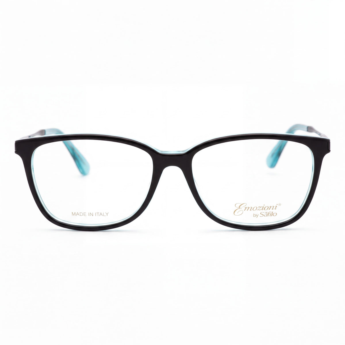 Safilo Emozioni Emozioni 4044 Unisex Plastic Eyeglasses with Clear Demo Lenses Black Turquoise Palladium 53-15-140, Photo 2