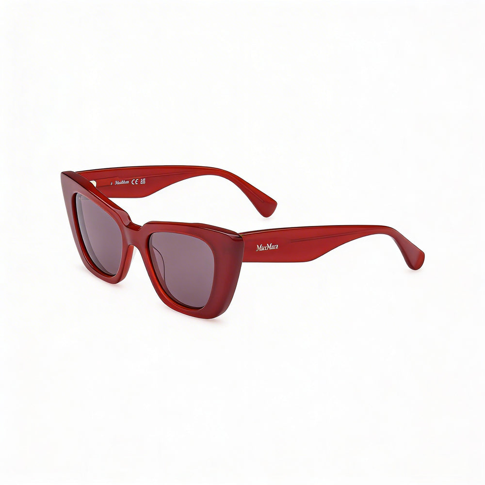 Gafas MaxMara Mm0099 para mujer con montura de acetato, montura rojo oscuro brillante y lentes rojo brillante, 50-18-140