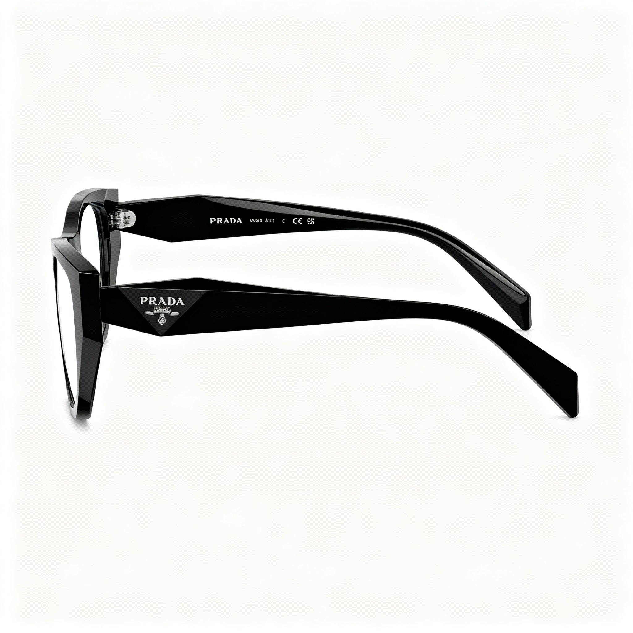 Prada PR A18V Unisex Black Optical Eyeglasses Frame, Prescription Ready, 52mm Lens, 19mm Bridge, 145mm Temple, Photo 3